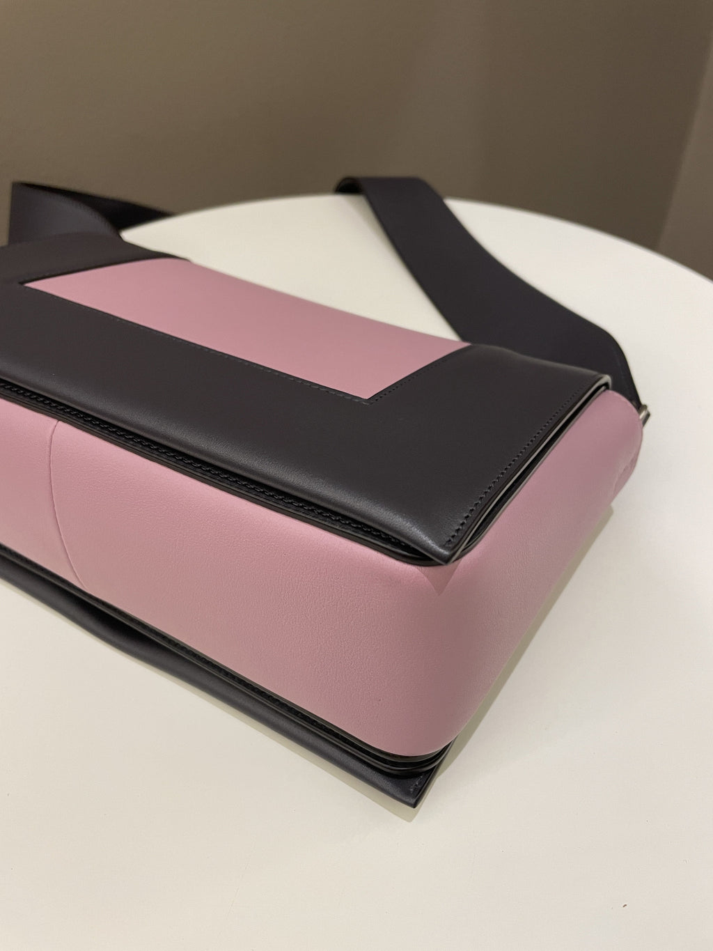 Celine Bi-Colour Medium Frame Bag  Rose Black Calfskin