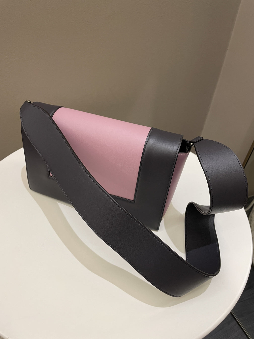 Celine Bi-Colour Medium Frame Bag  Rose Black Calfskin