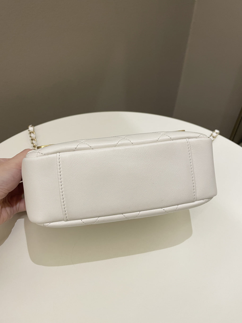 Chanel C H A N E L Lettering Camera Bag  Ivory Calfskin