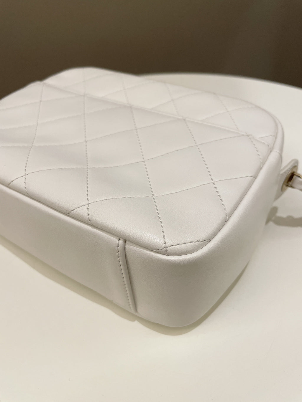 Chanel C H A N E L Lettering Camera Bag  Ivory Calfskin