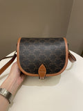 Celine Folco Medium Bag Tan Canvas/ Calfskin