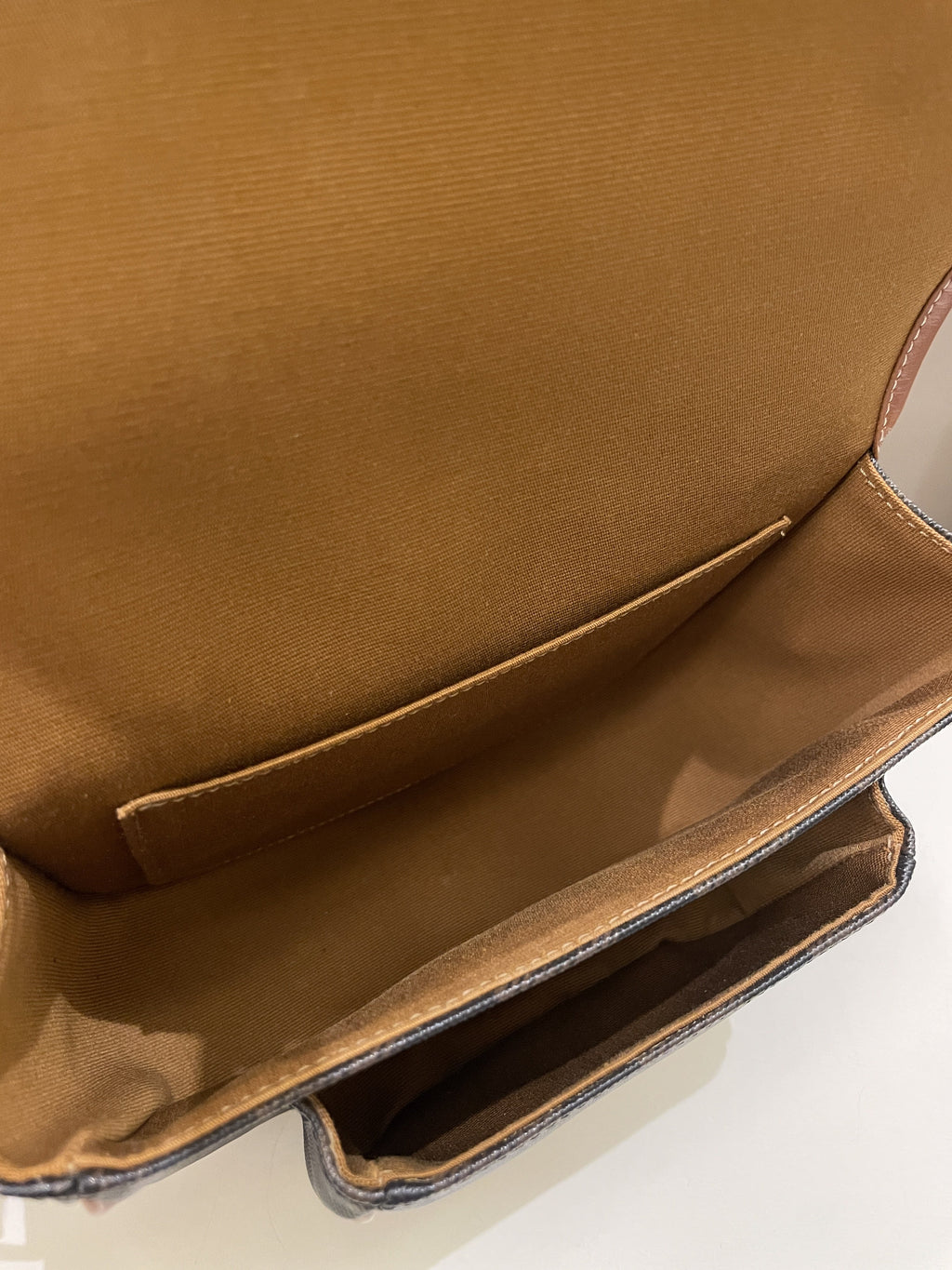 Celine Folco Medium Bag Tan Canvas/ Calfskin