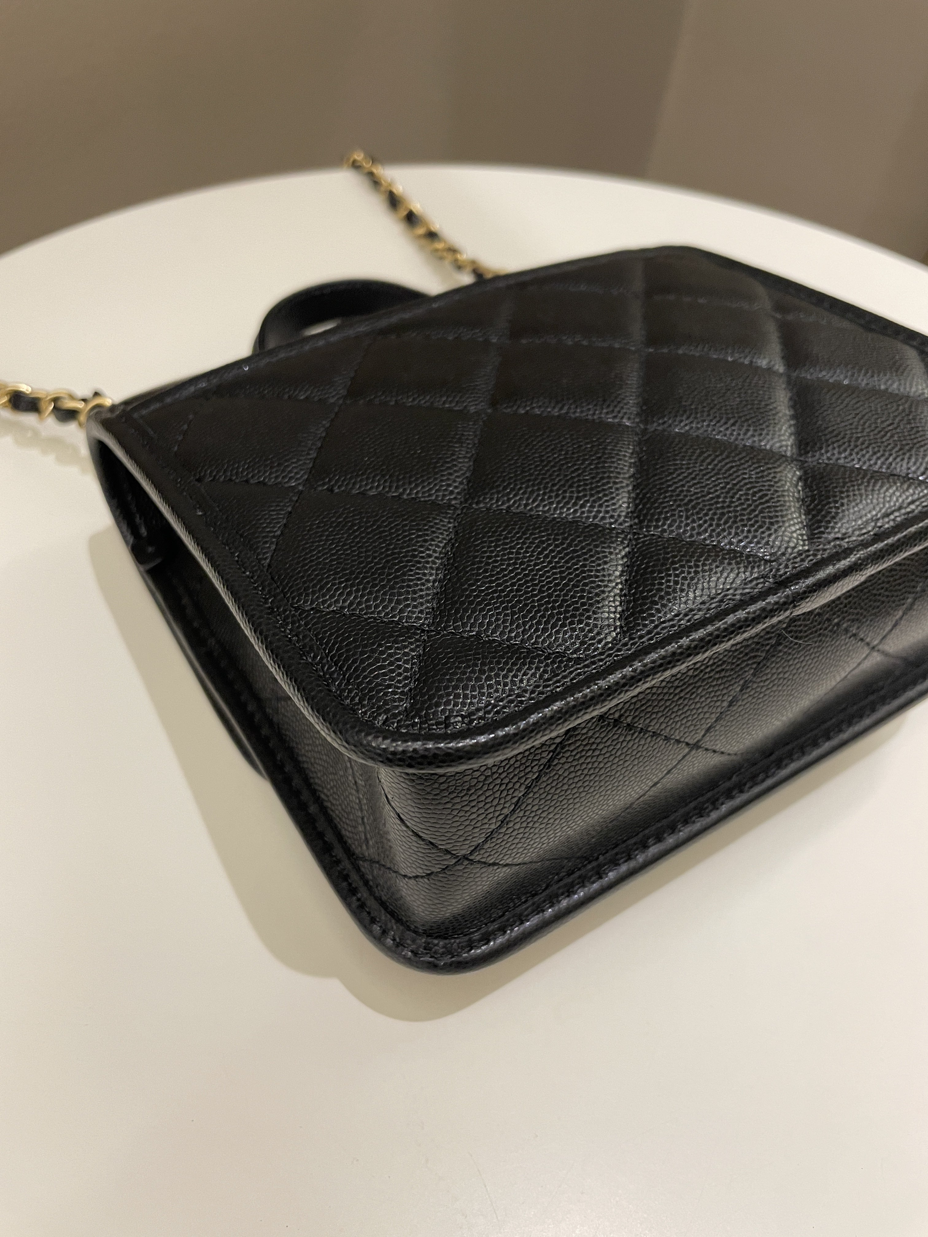 Chanel 22K Top Handle Flap Black Caviar