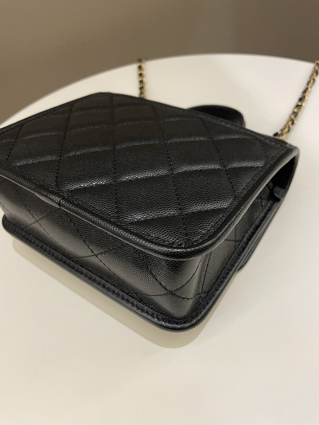 Chanel 22K Top Handle Flap Black Caviar