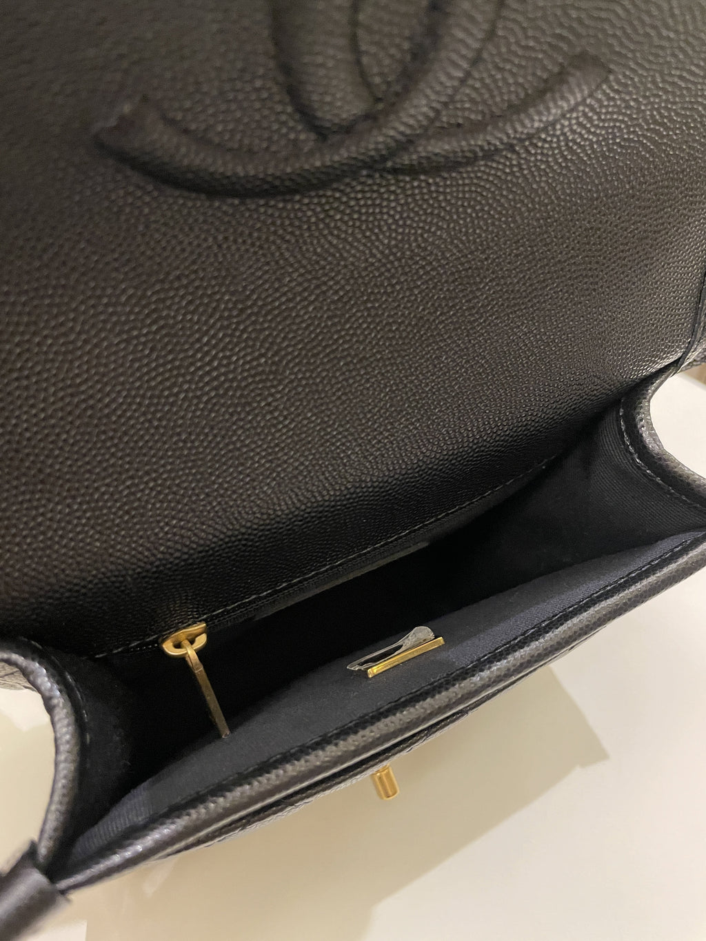 Chanel 22K Top Handle Flap Black Caviar