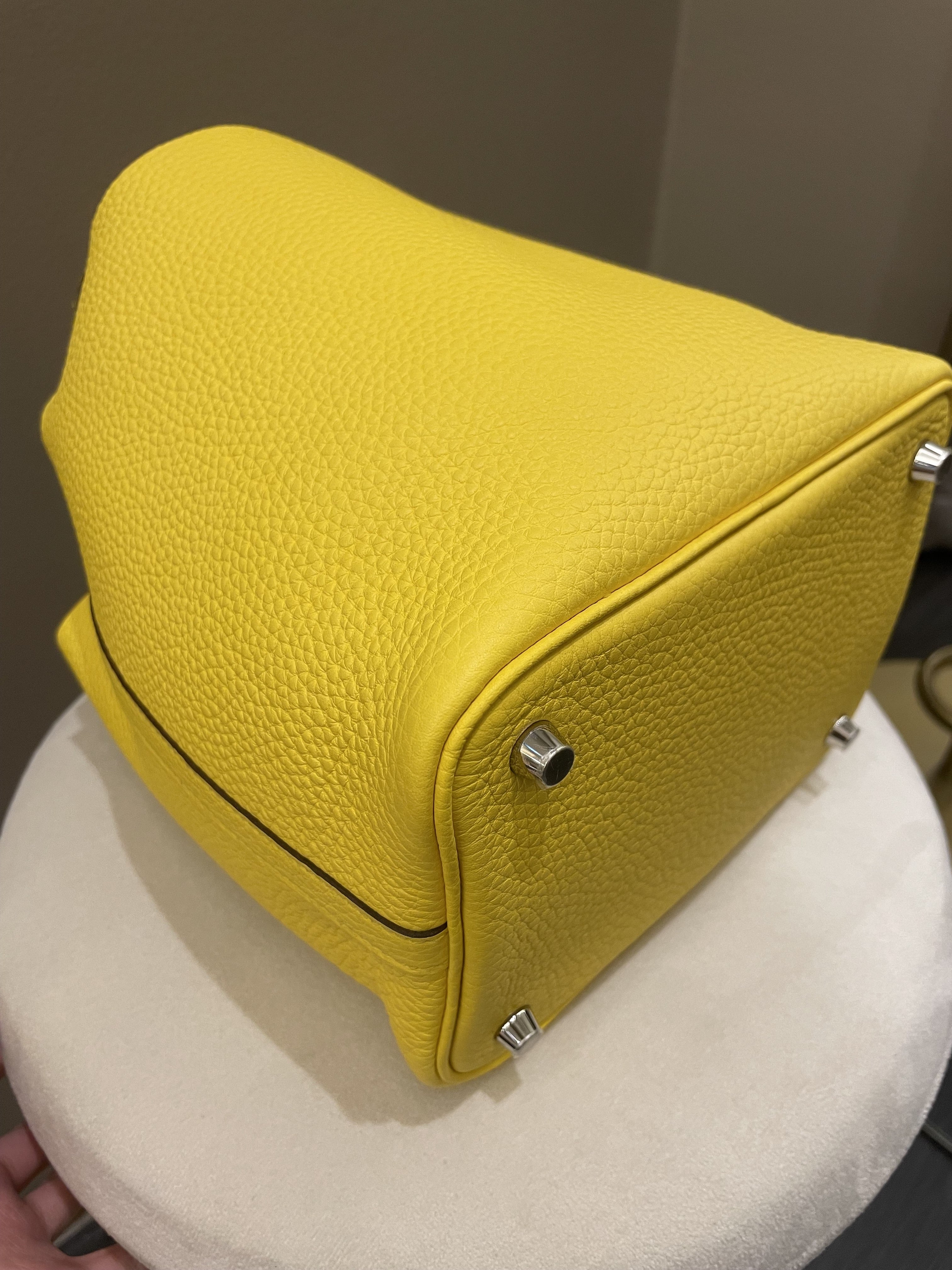 Hermes Picotin Lock PM 18 Jaune De Naples Clemence