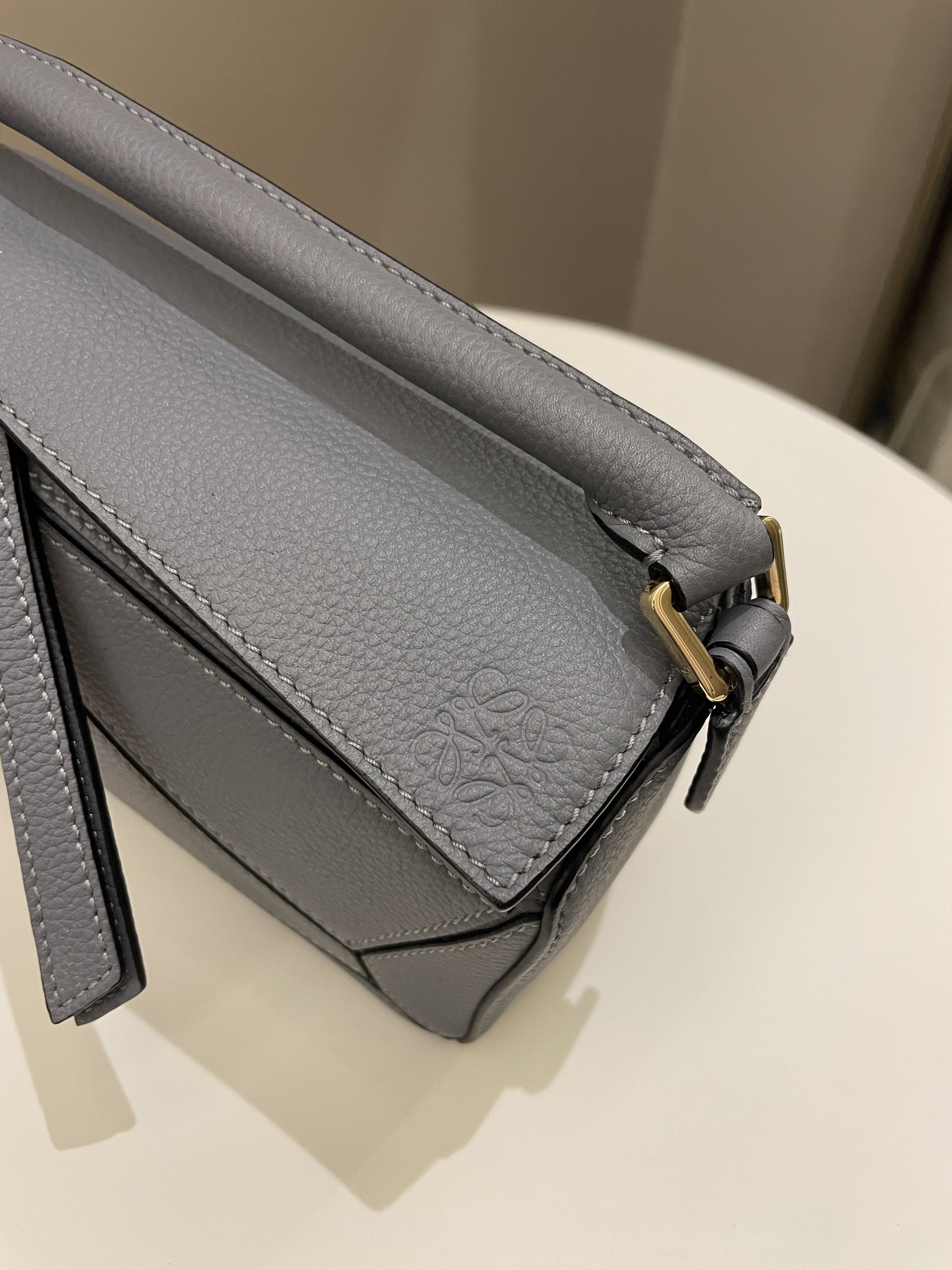 Loewe Mini Puzzle Bag Grey Grainy Calfskin