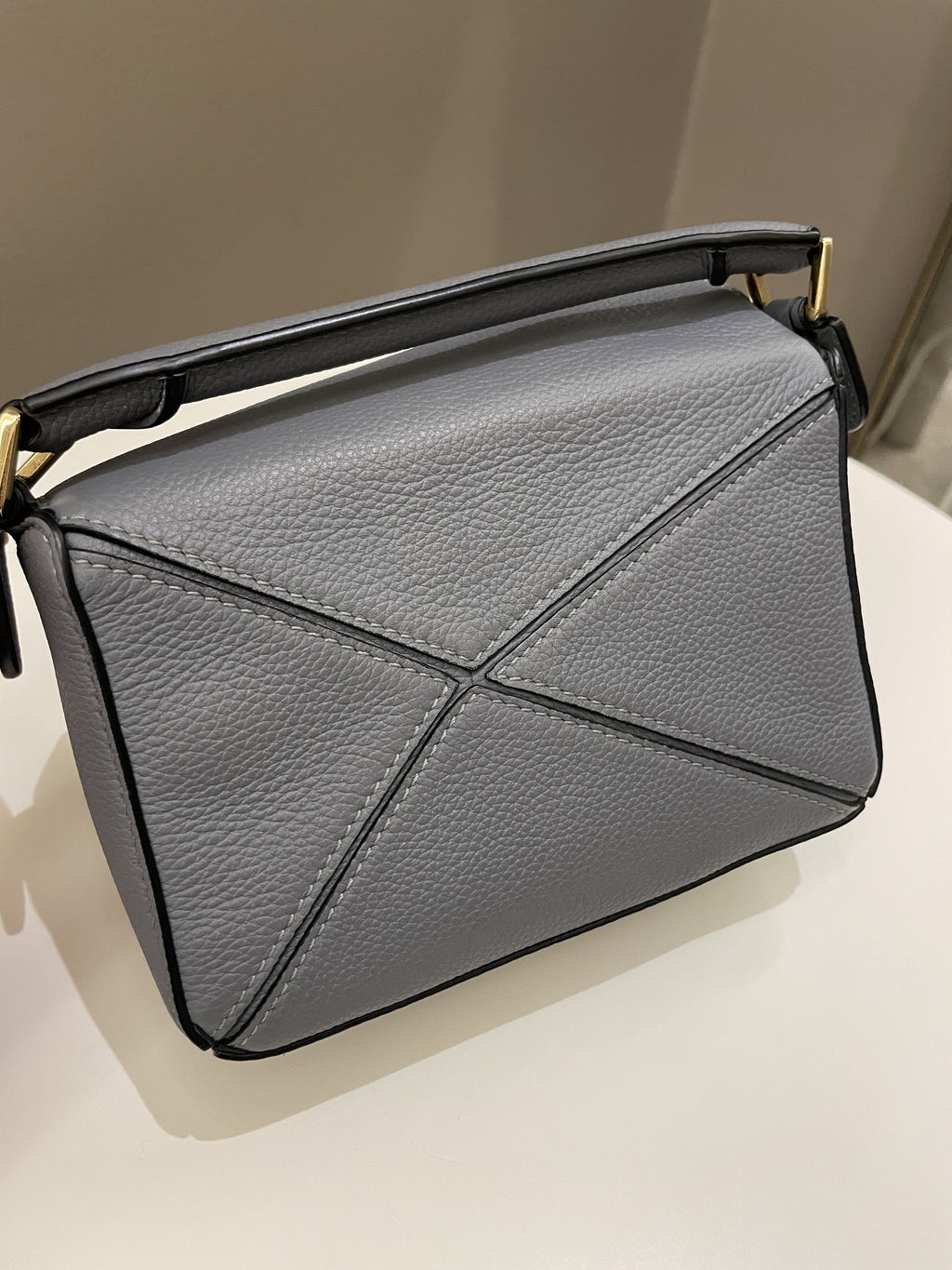 Loewe Mini Puzzle Bag Grey Grainy Calfskin