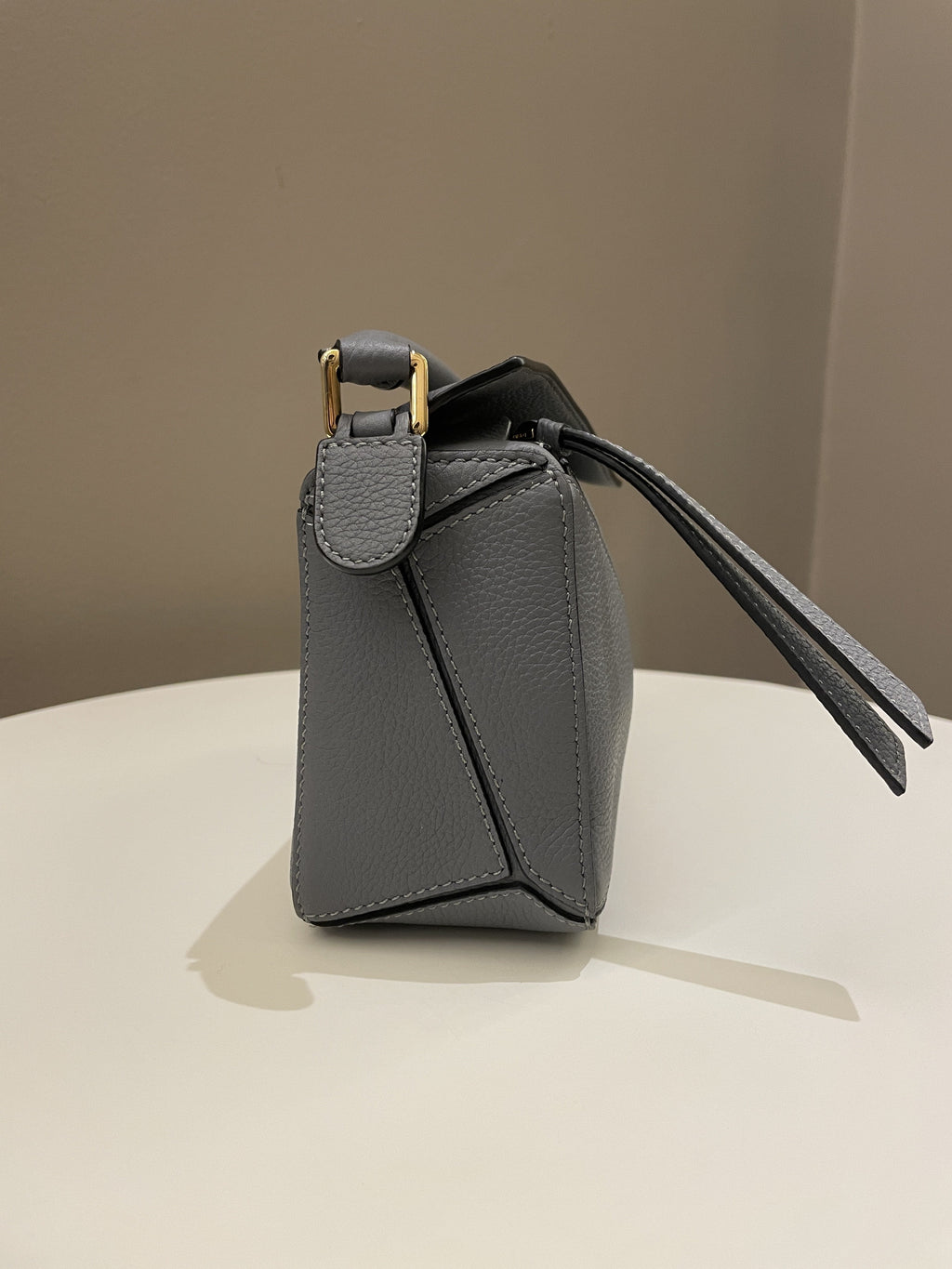 Loewe Mini Puzzle Bag Grey Grainy Calfskin