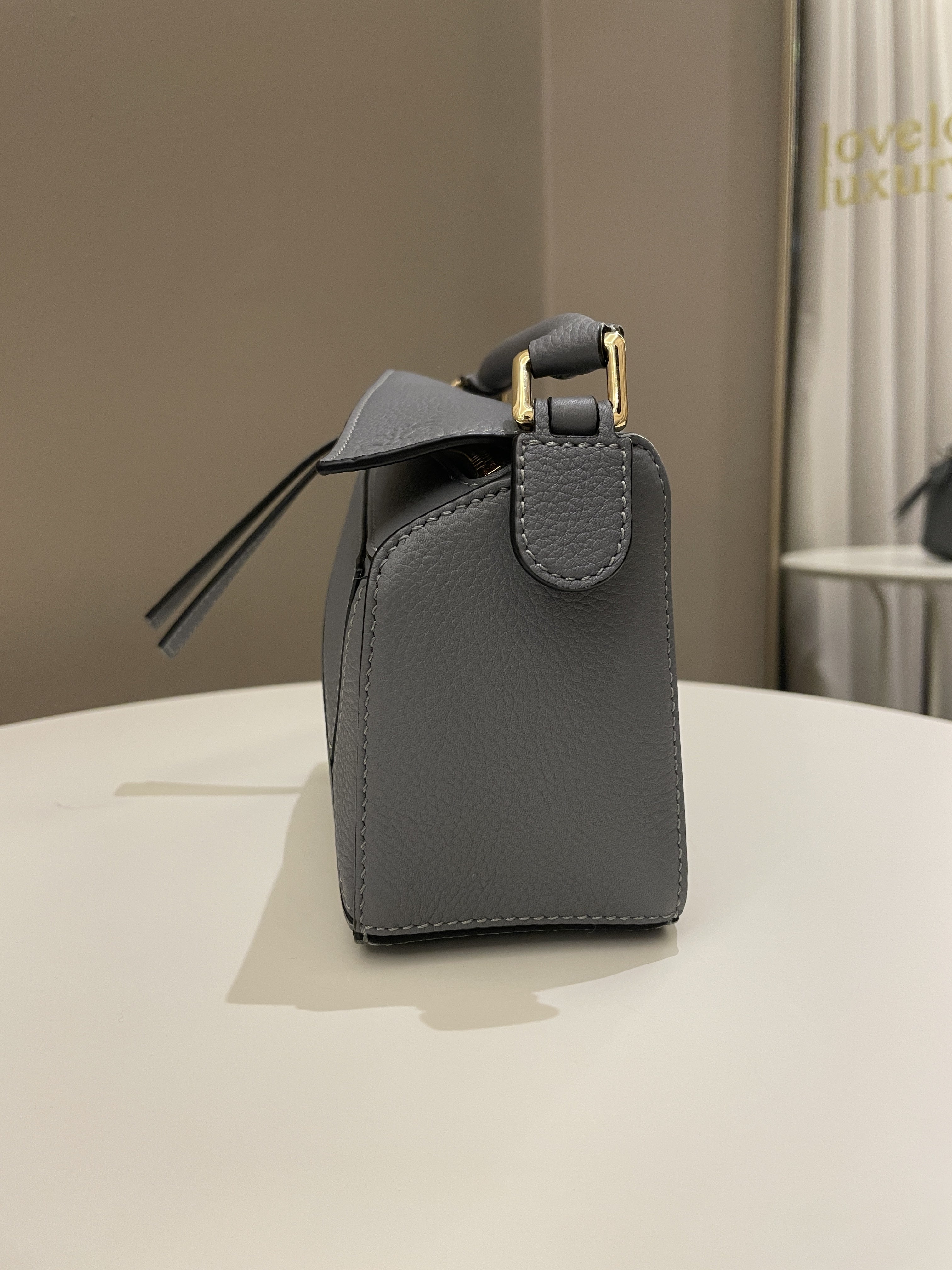 Loewe Mini Puzzle Bag Grey Grainy Calfskin