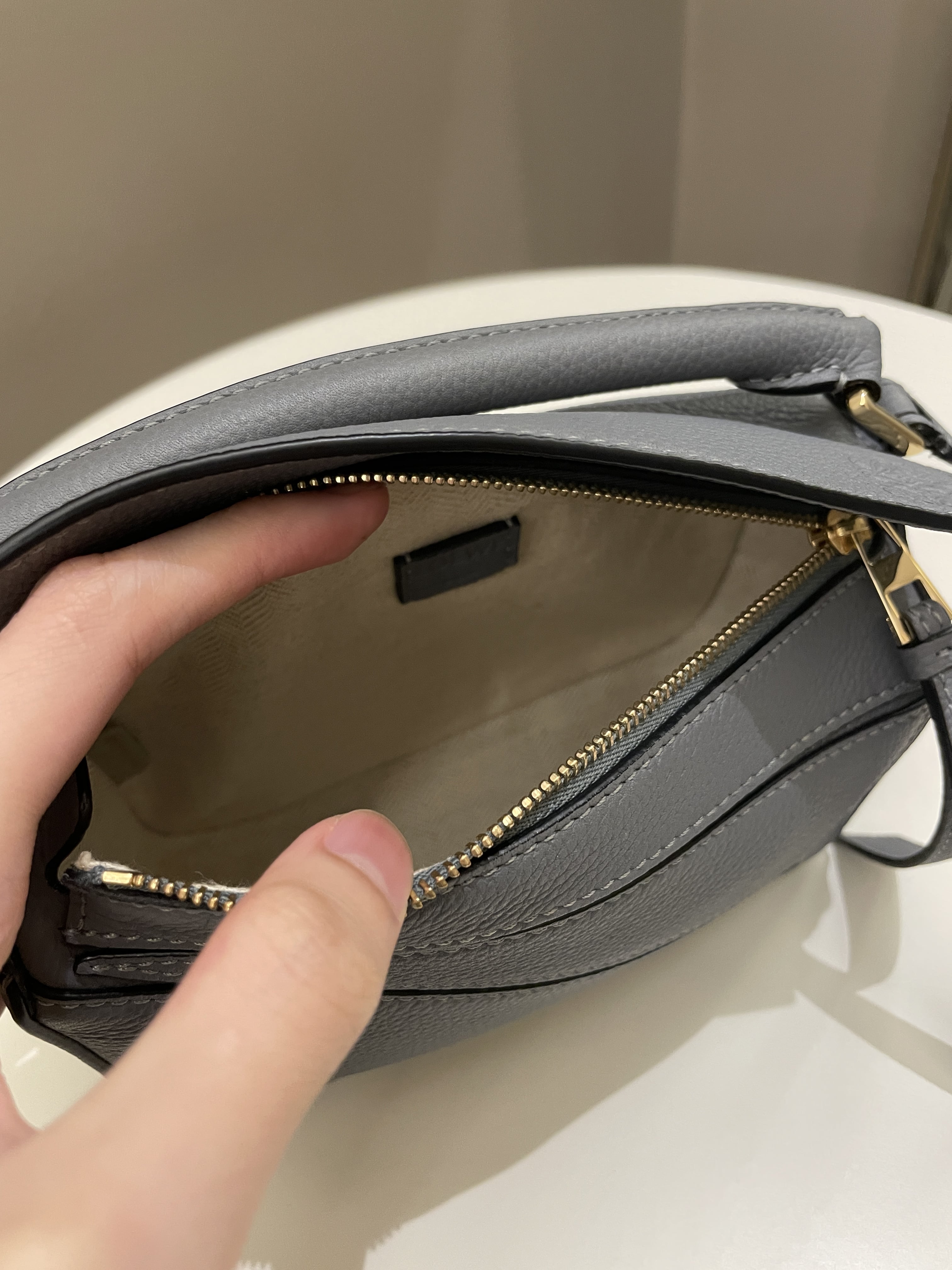 Loewe Mini Puzzle Bag Grey Grainy Calfskin