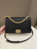 Chanel Quilted New Medium Boy Black Caviar
