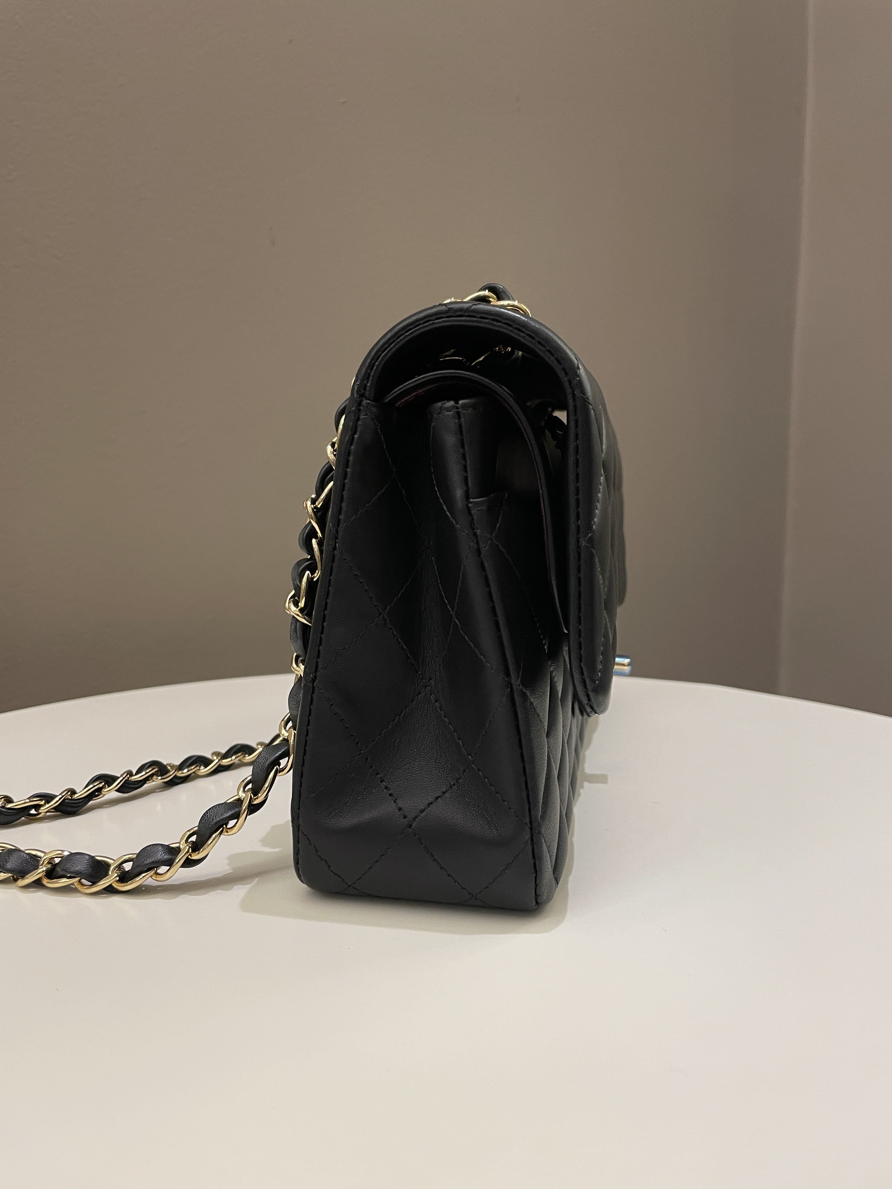 Chanel Classic Quilted Medium Double Flap Black Lambskin