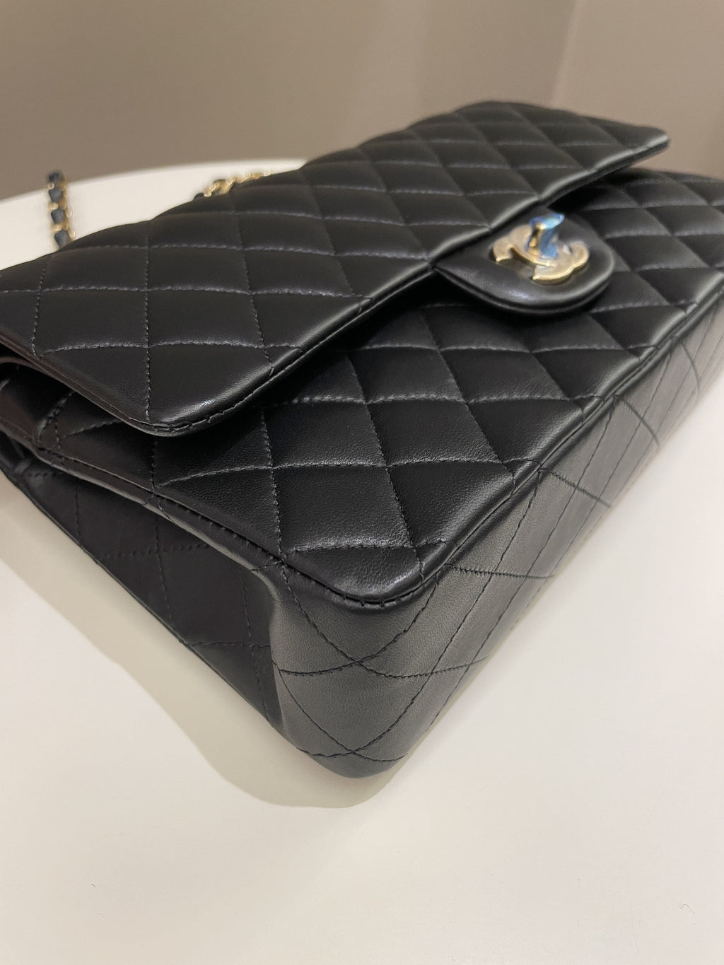 Chanel Classic Quilted Medium Double Flap Black Lambskin