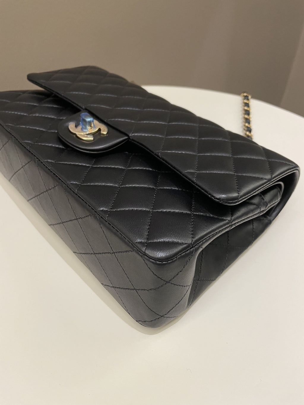 Chanel Classic Quilted Medium Double Flap Black Lambskin