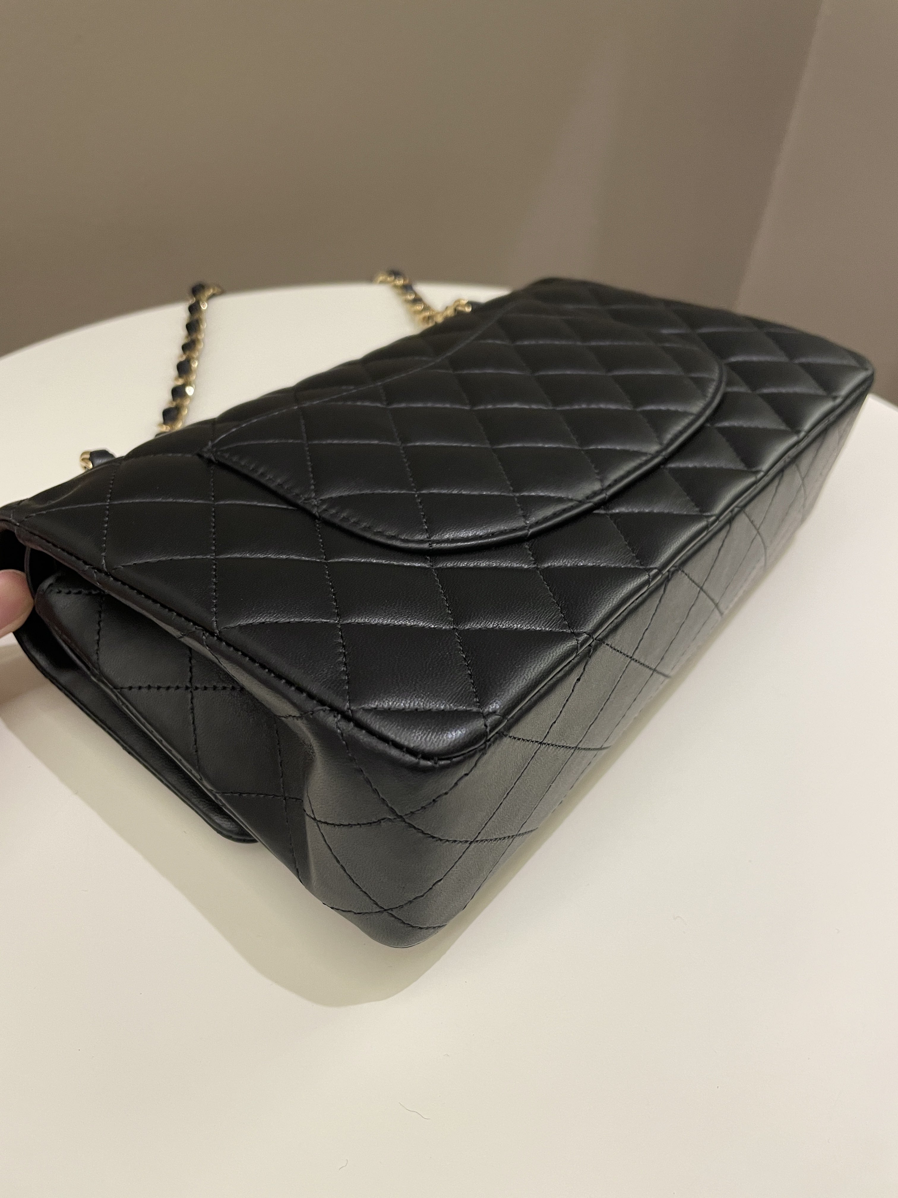 Chanel Classic Quilted Medium Double Flap Black Lambskin