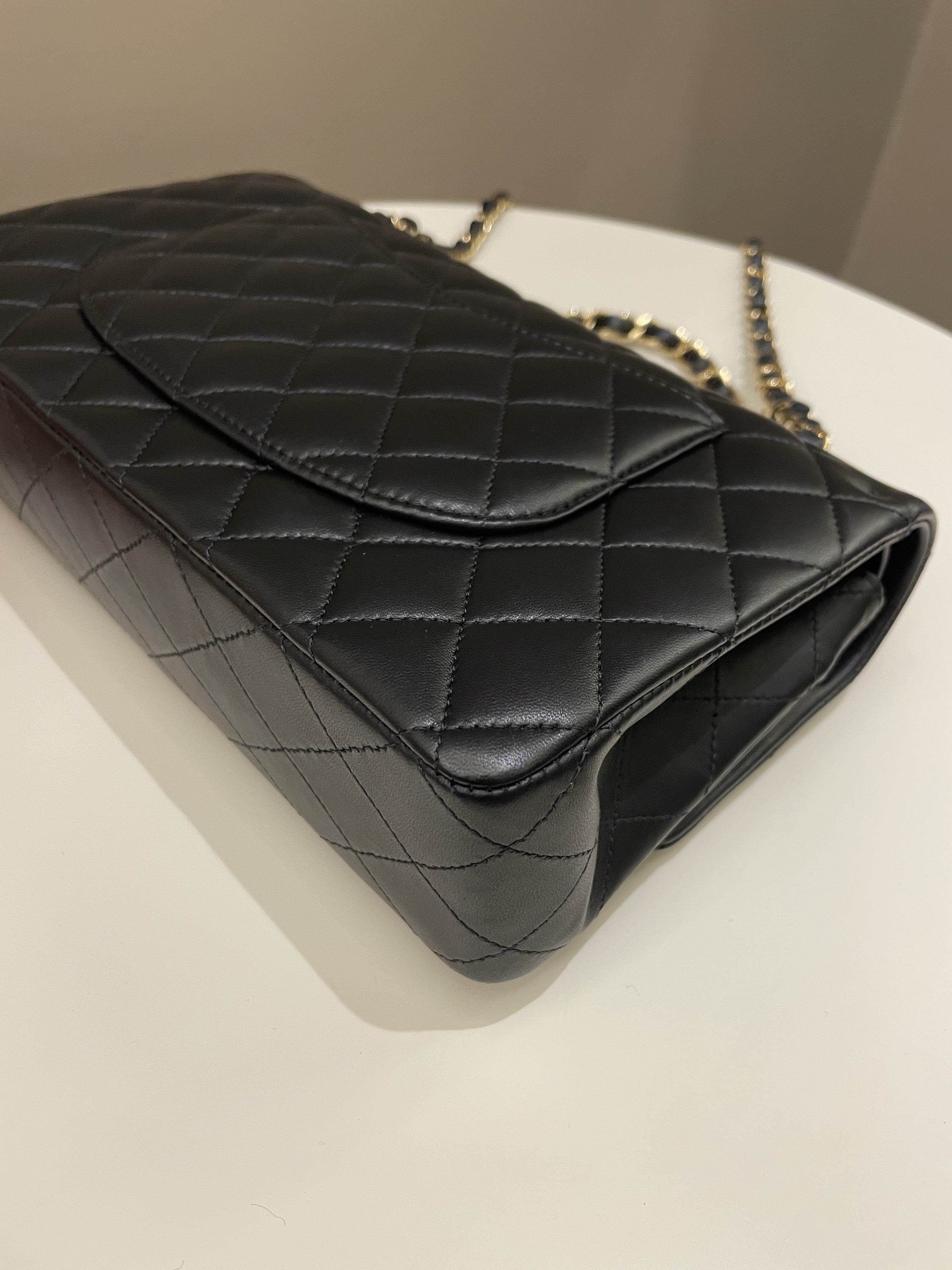Chanel Classic Quilted Medium Double Flap Black Lambskin