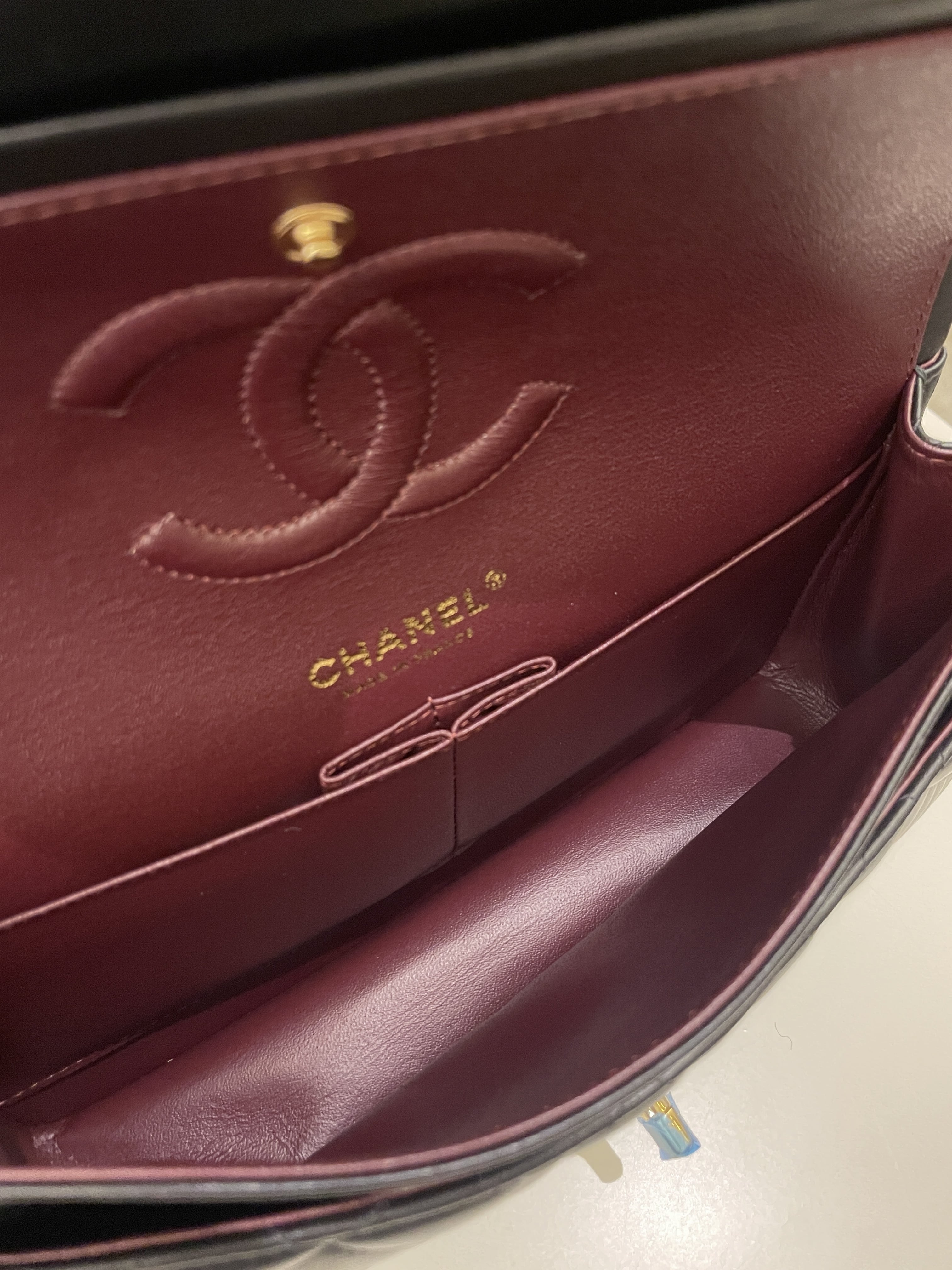 Chanel Classic Quilted Medium Double Flap Black Lambskin