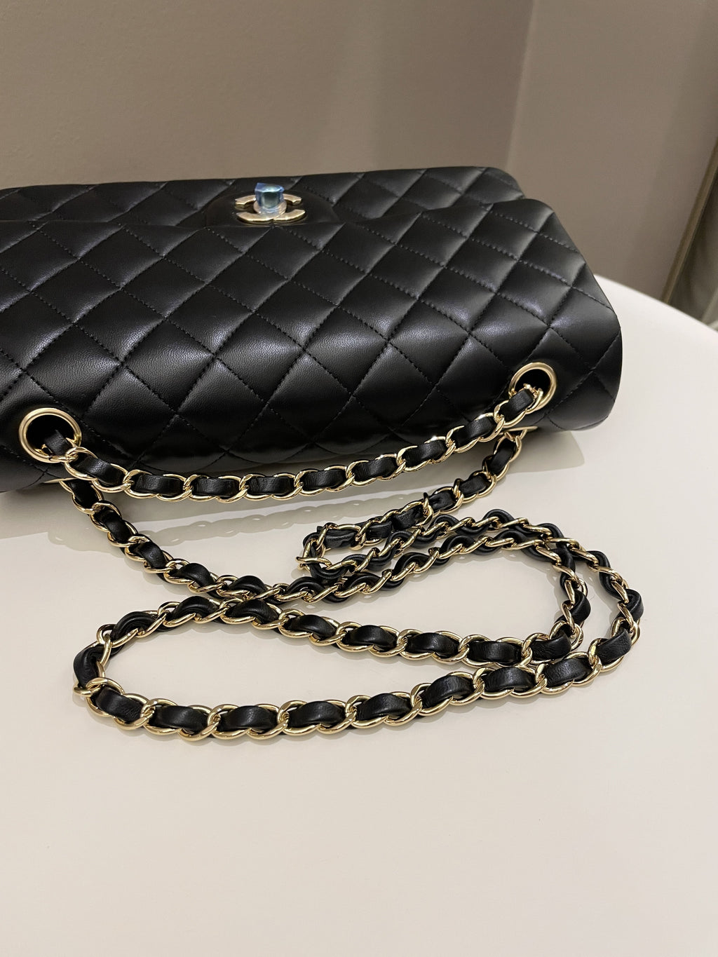 Chanel Classic Quilted Medium Double Flap Black Lambskin