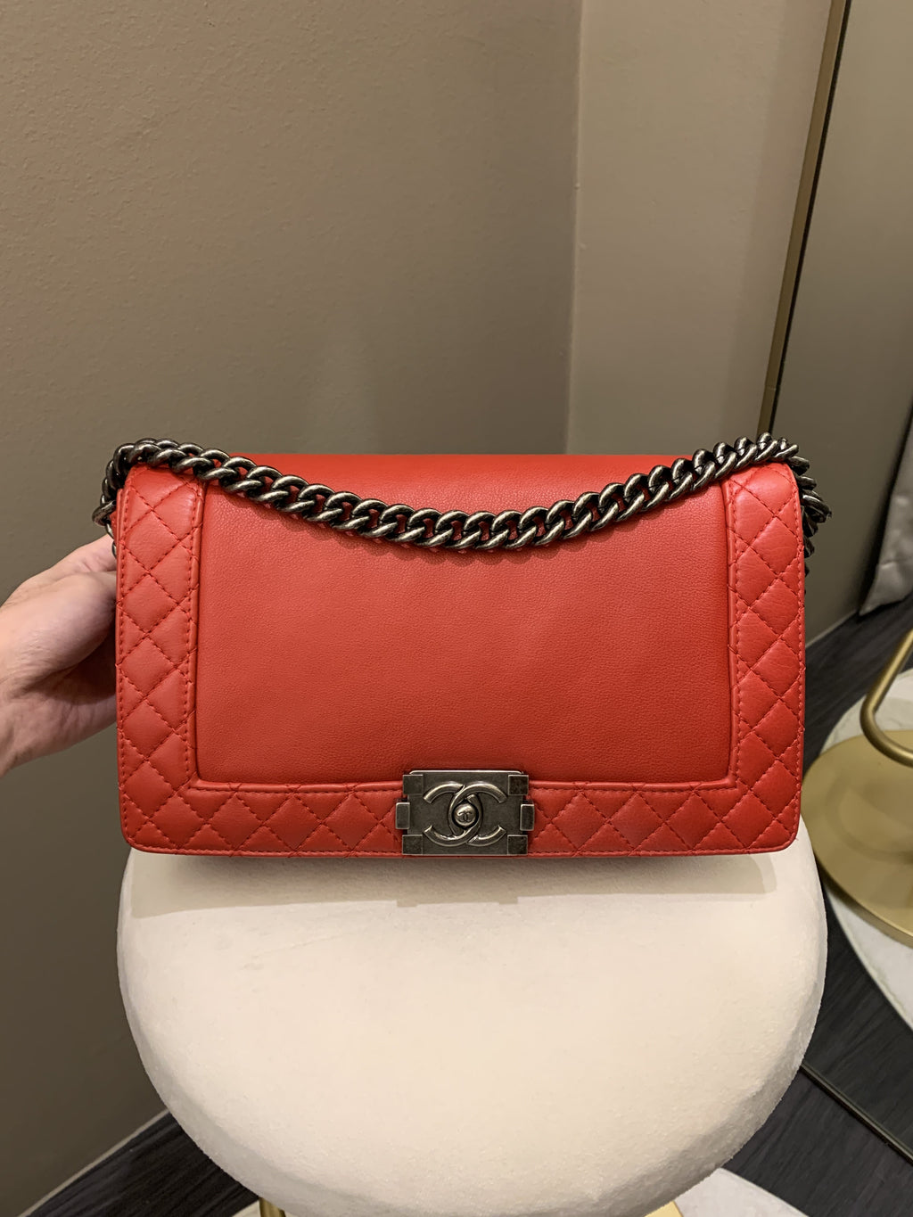 Chanel Boy Reverso Red Calfskin