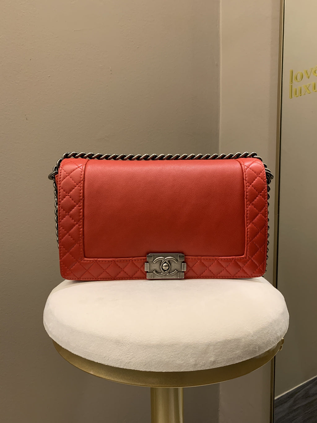 Chanel Boy Reverso Red Calfskin