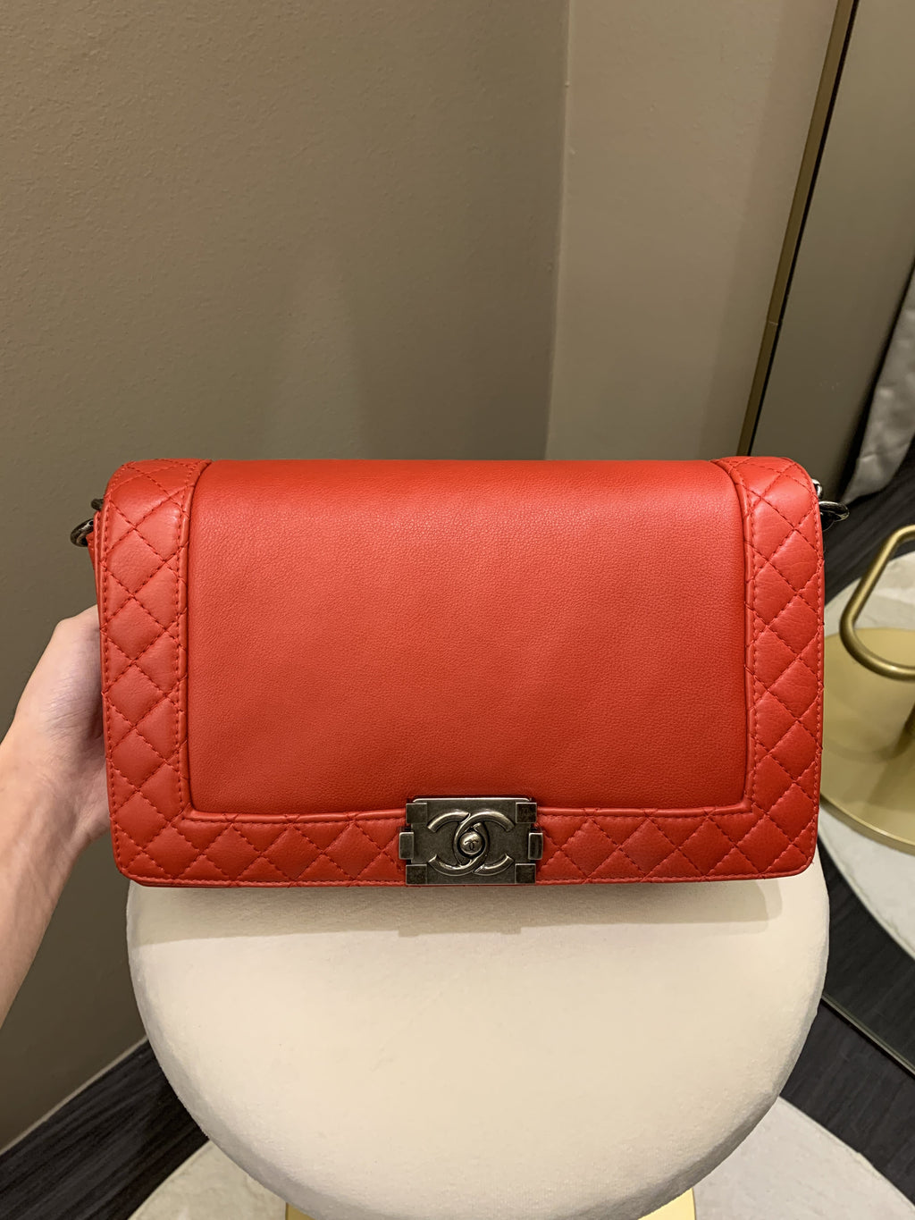 Chanel Boy Reverso Red Calfskin