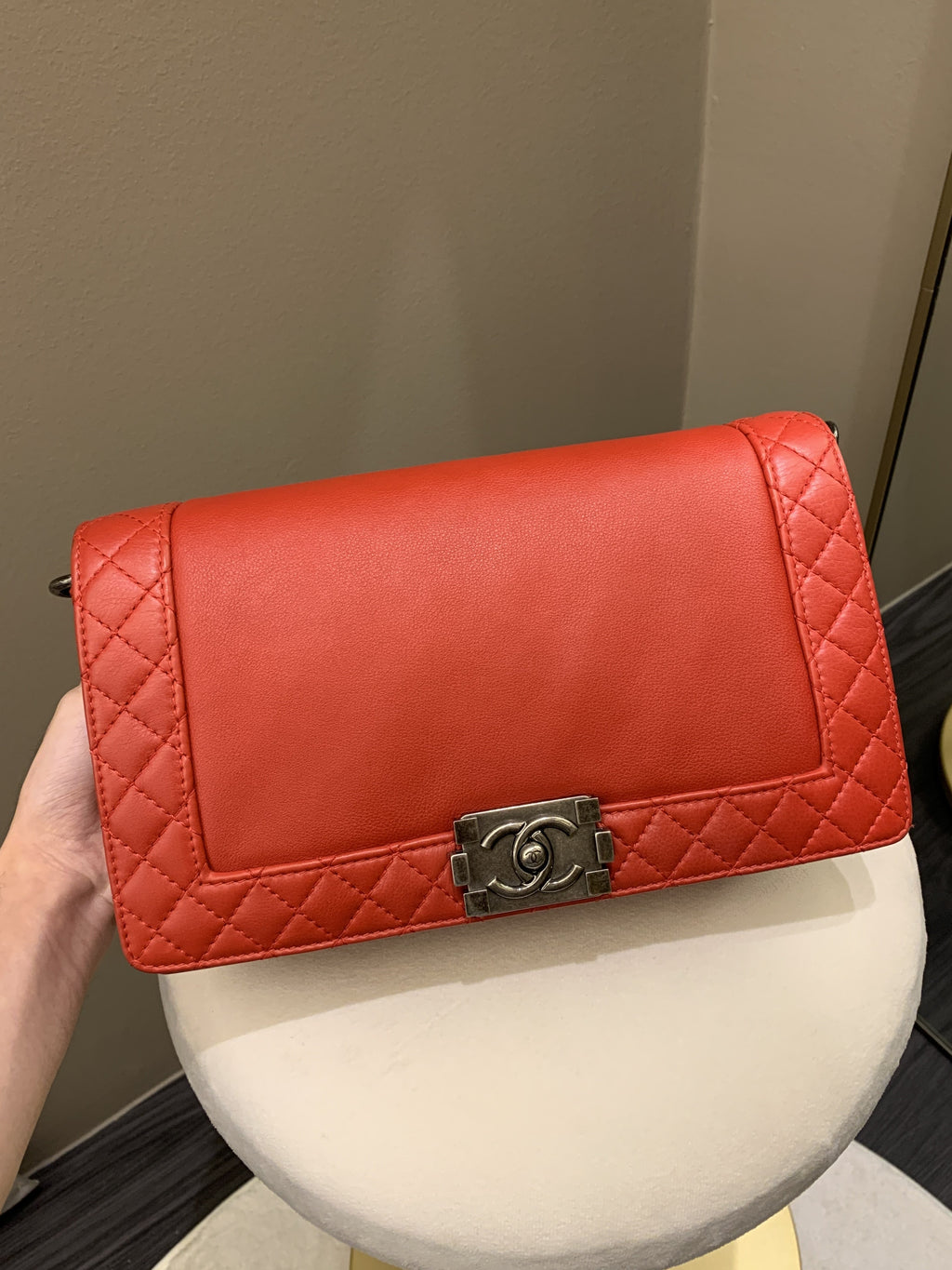 Chanel Boy Reverso Red Calfskin