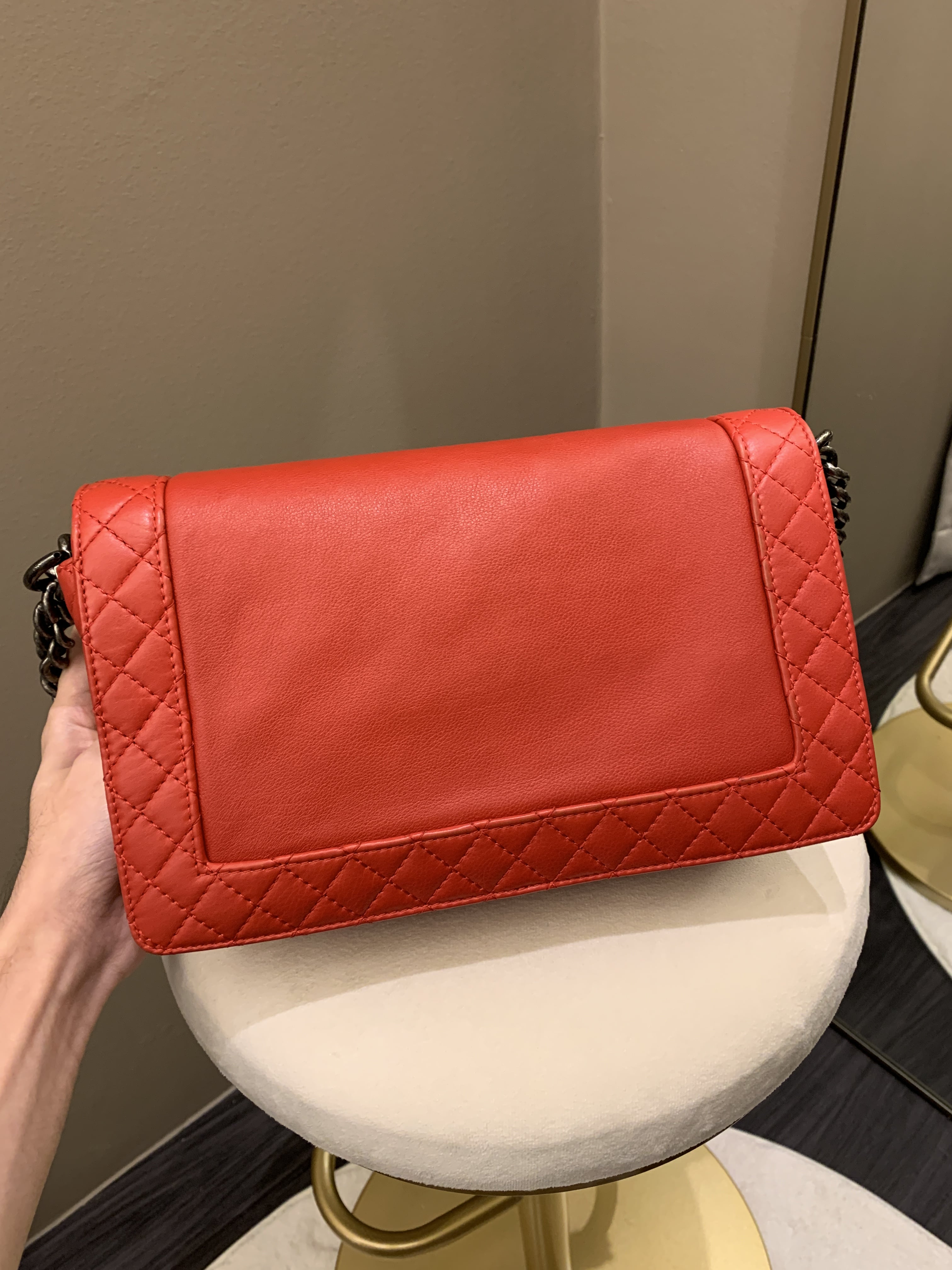 Chanel Boy Reverso Red Calfskin