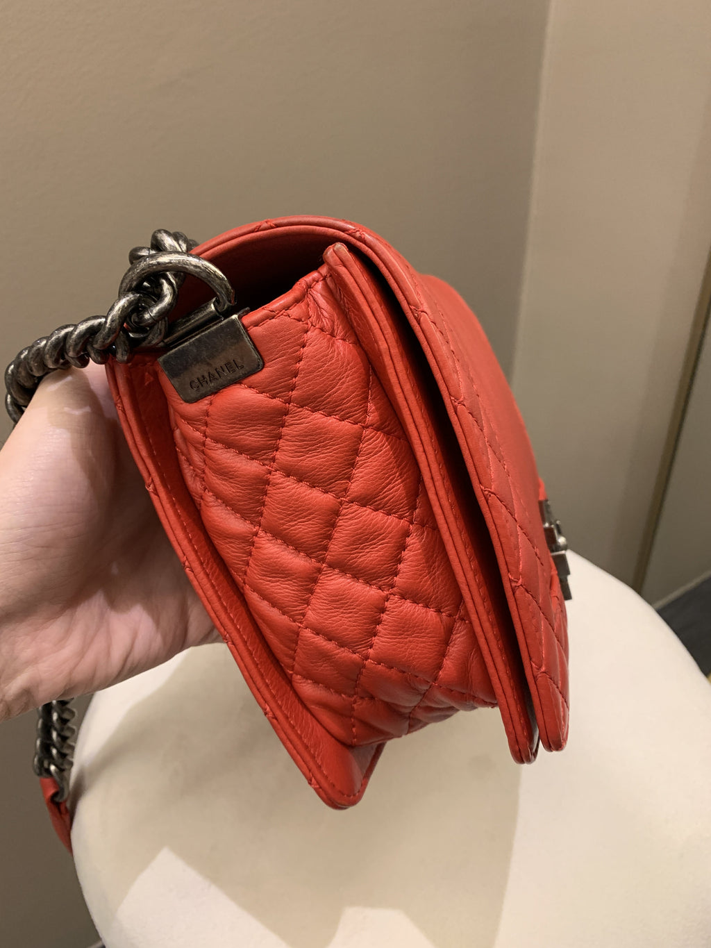 Chanel Boy Reverso Red Calfskin