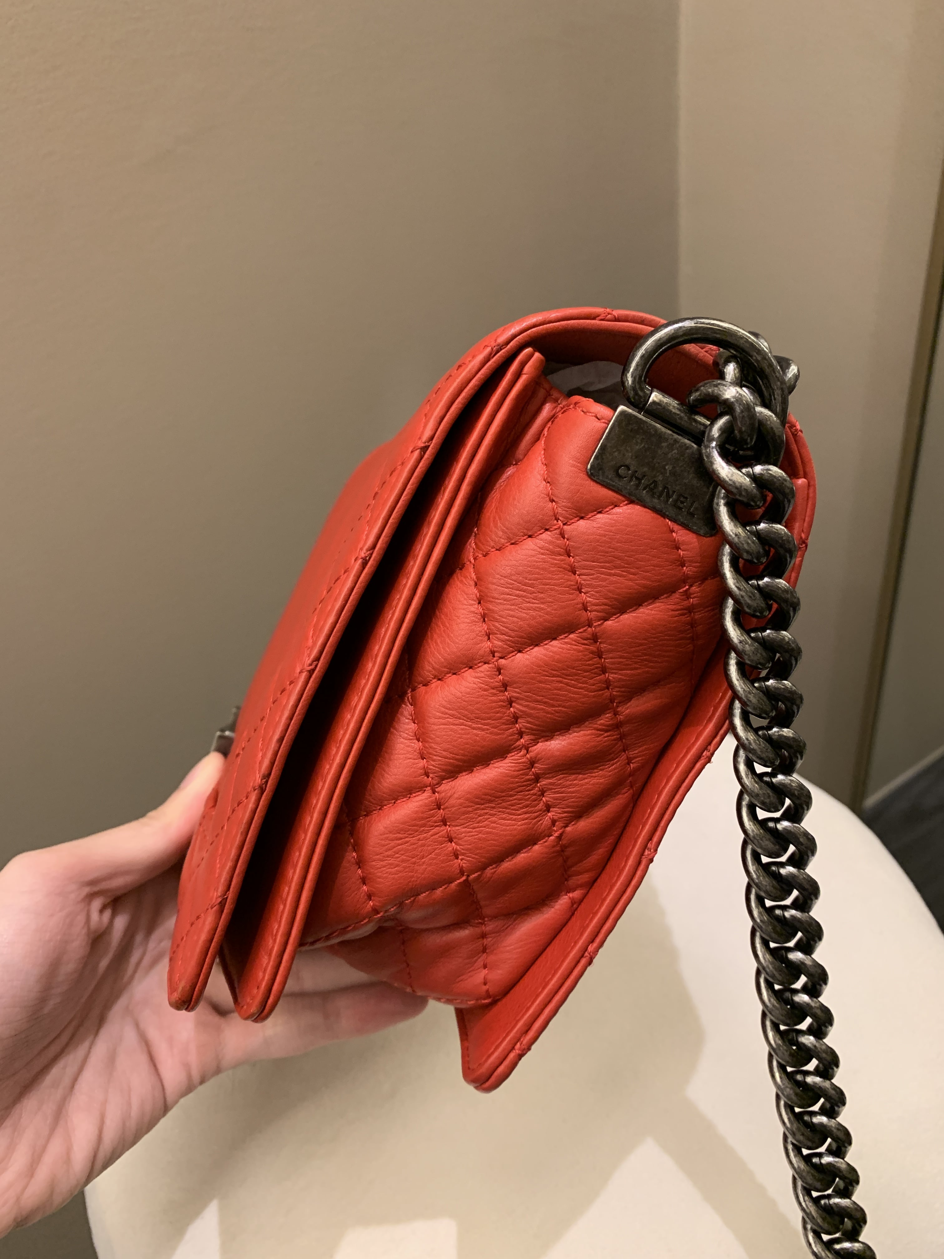 Chanel Boy Reverso Red Calfskin