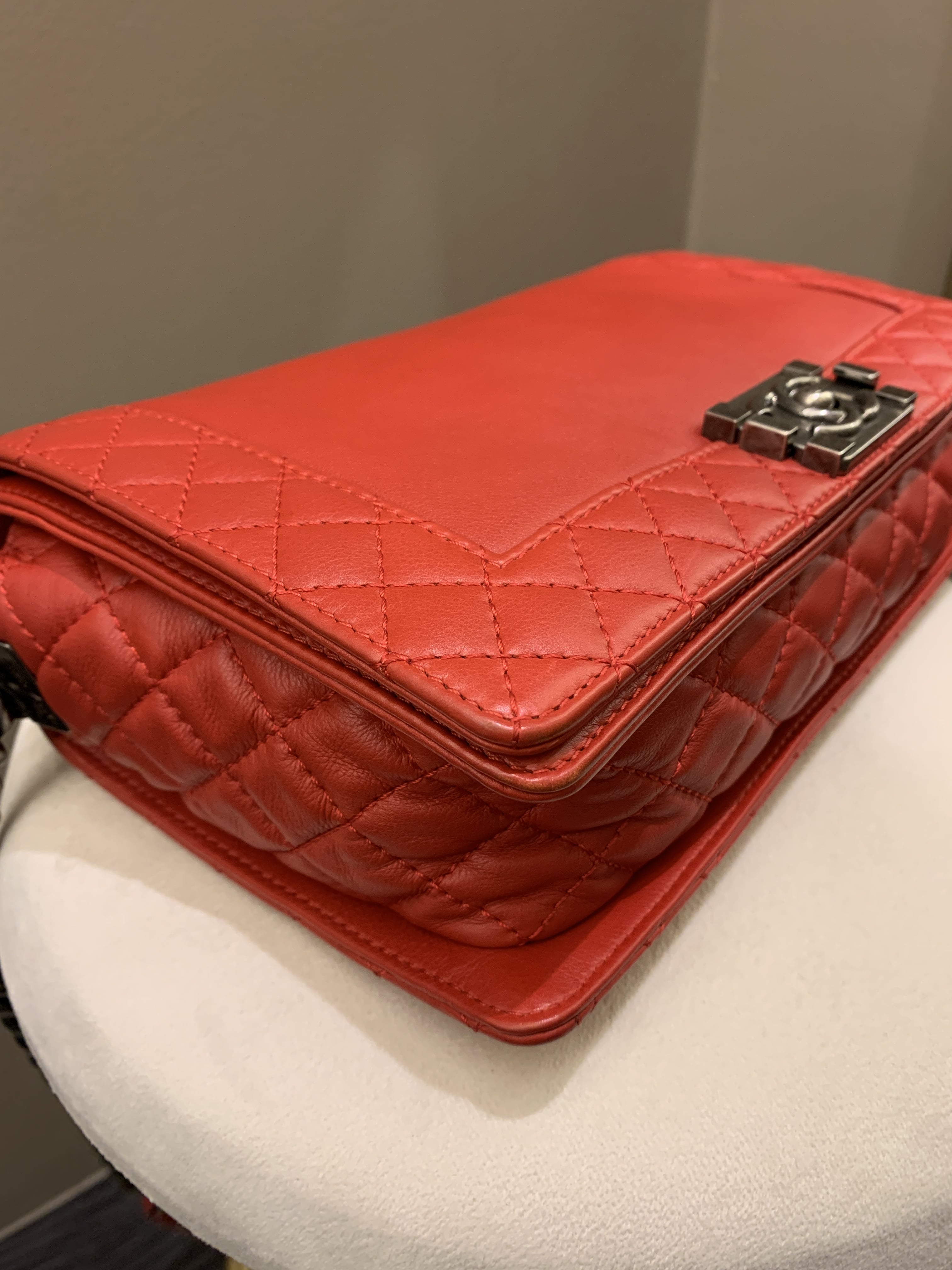 Chanel Boy Reverso Red Calfskin