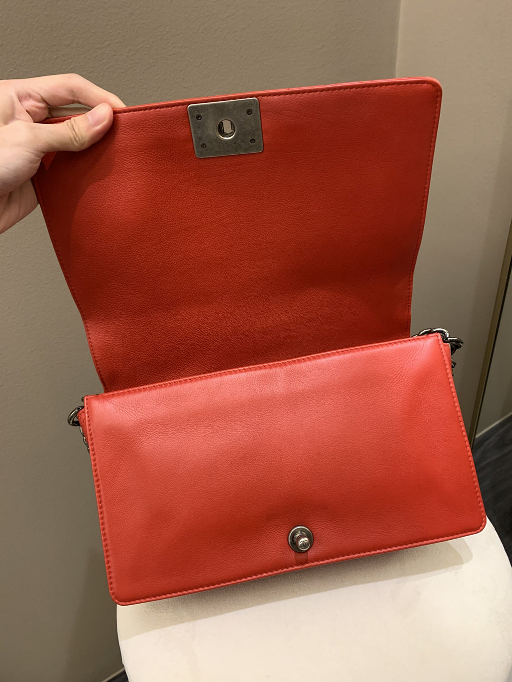 Chanel Boy Reverso Red Calfskin