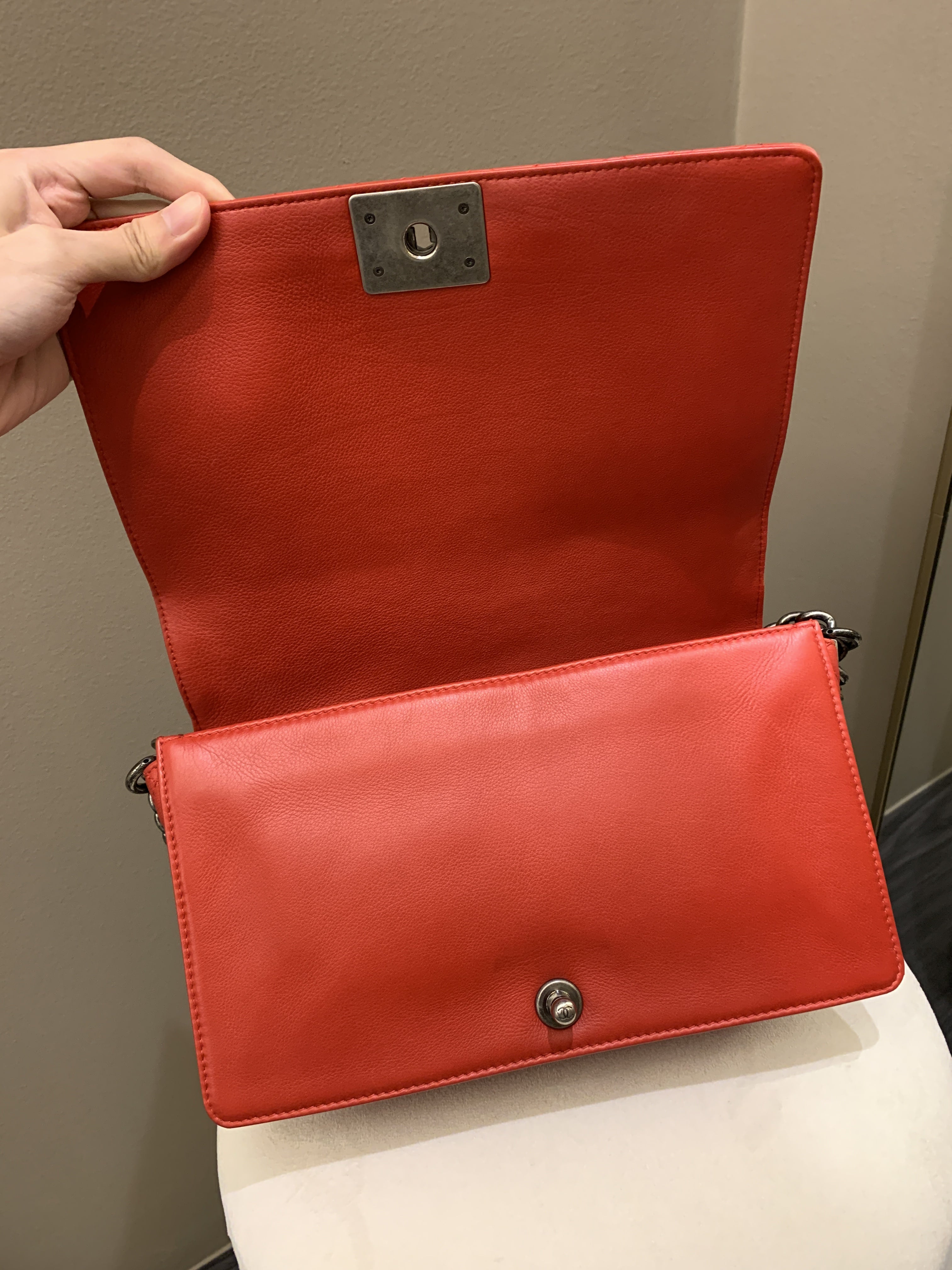 Chanel Boy Reverso Red Calfskin