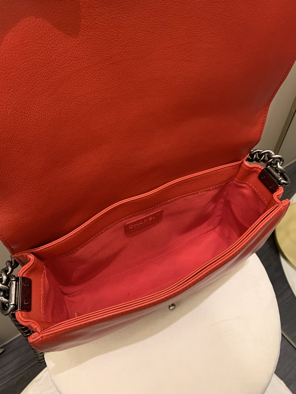 Chanel Boy Reverso Red Calfskin