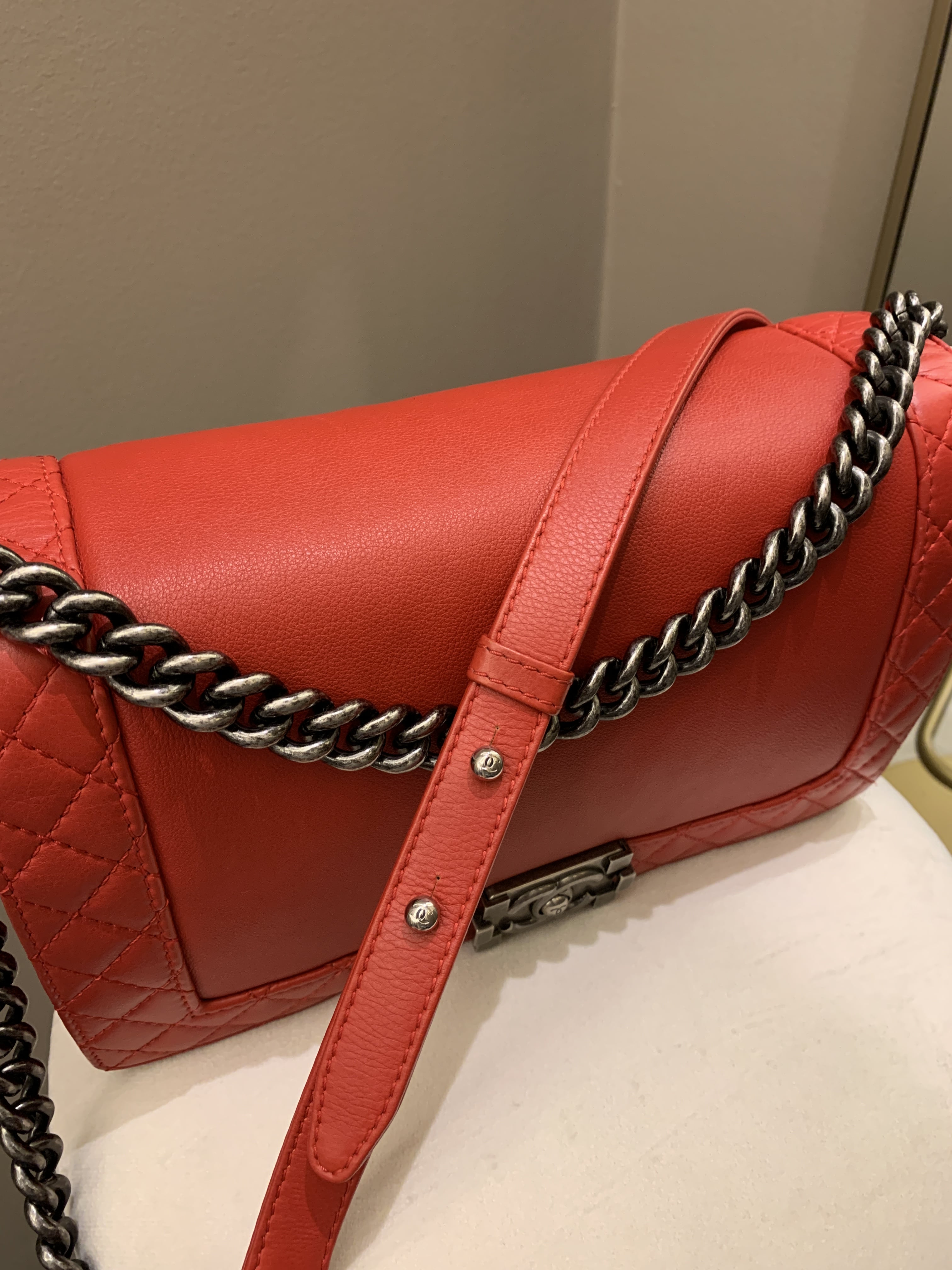 Chanel Boy Reverso Red Calfskin