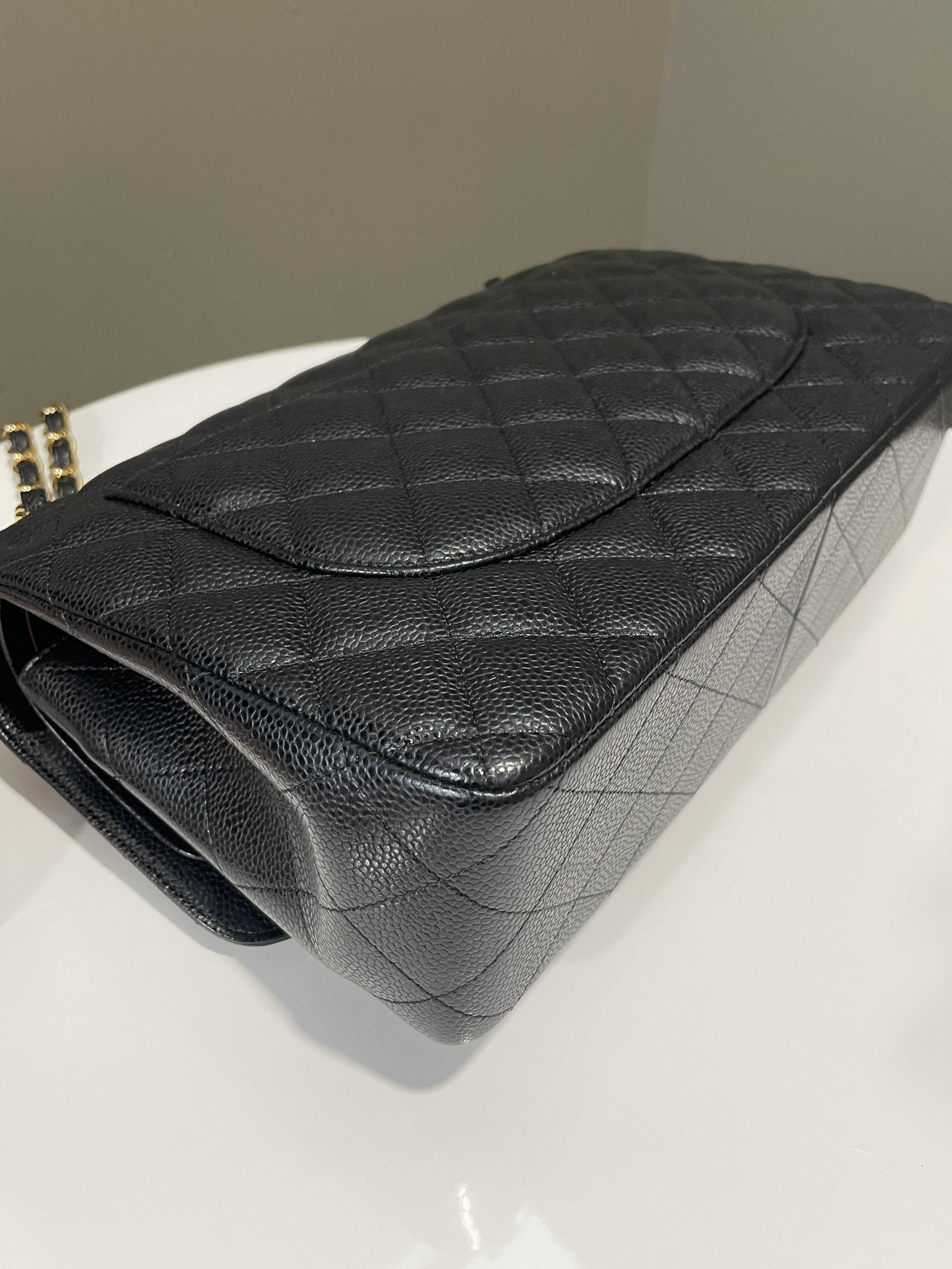 Chanel Classic Quilted Jumbo Double Flap Black Caviar