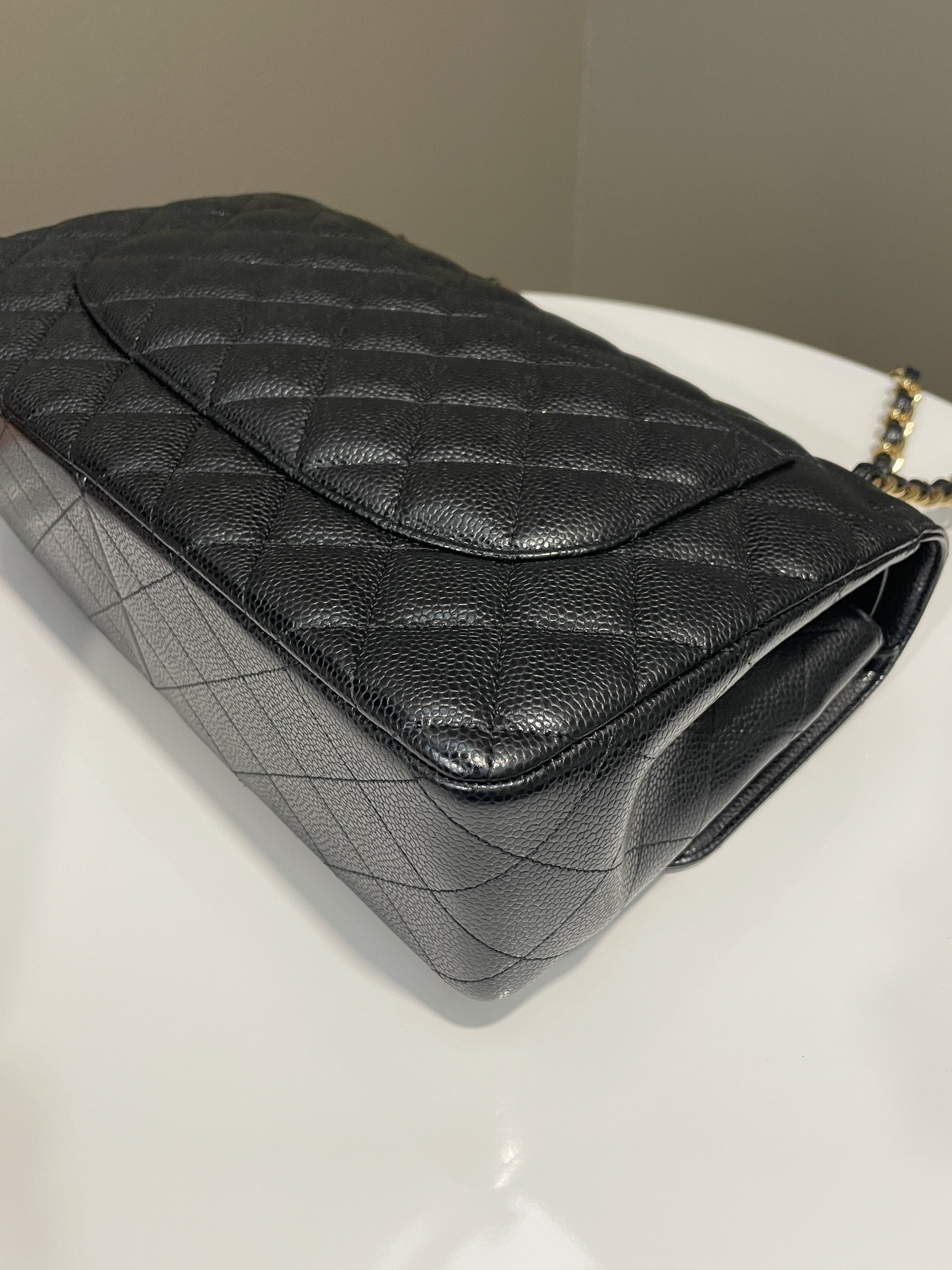 Chanel Classic Quilted Jumbo Double Flap Black Caviar