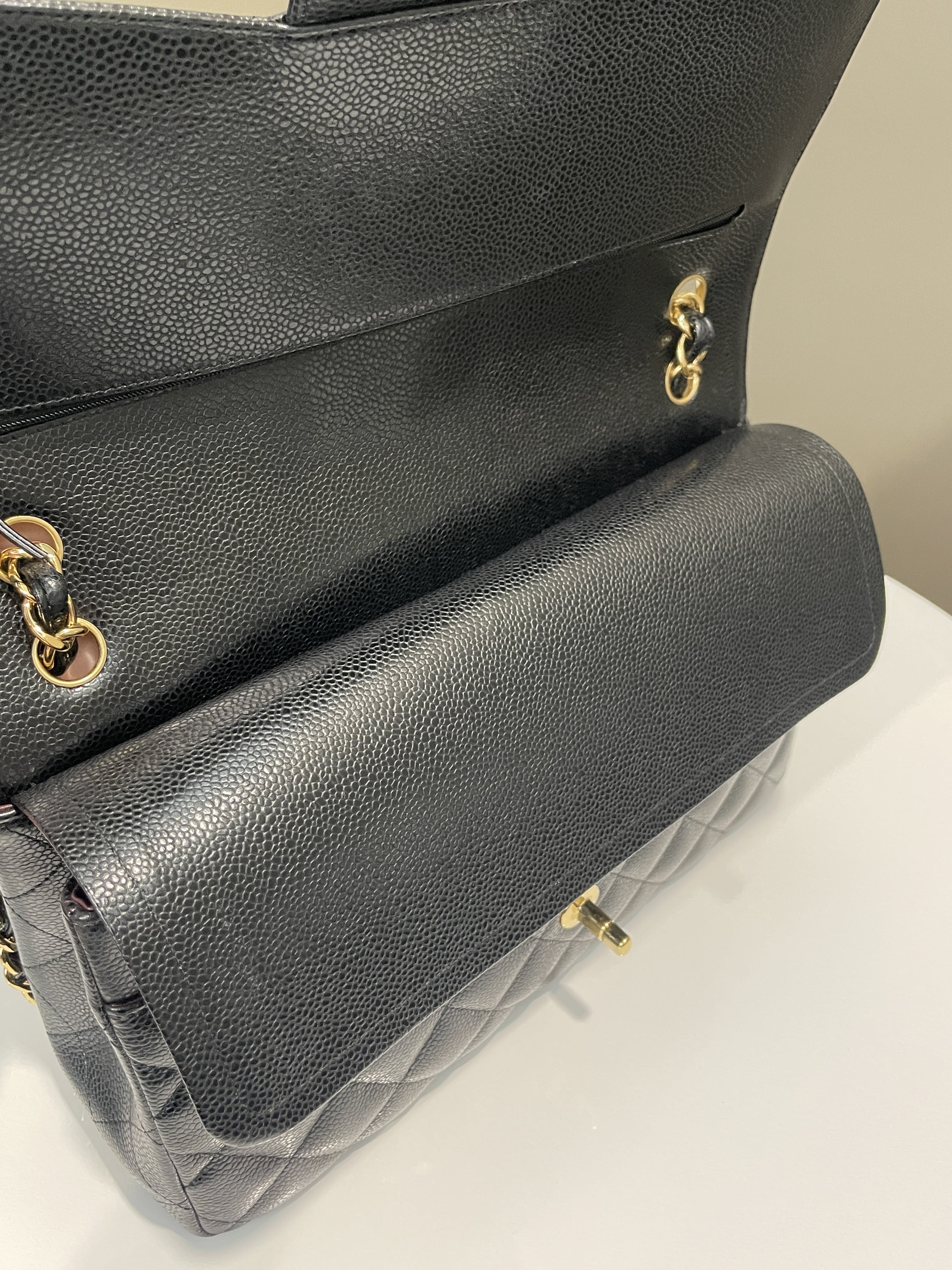 Chanel Classic Quilted Jumbo Double Flap Black Caviar