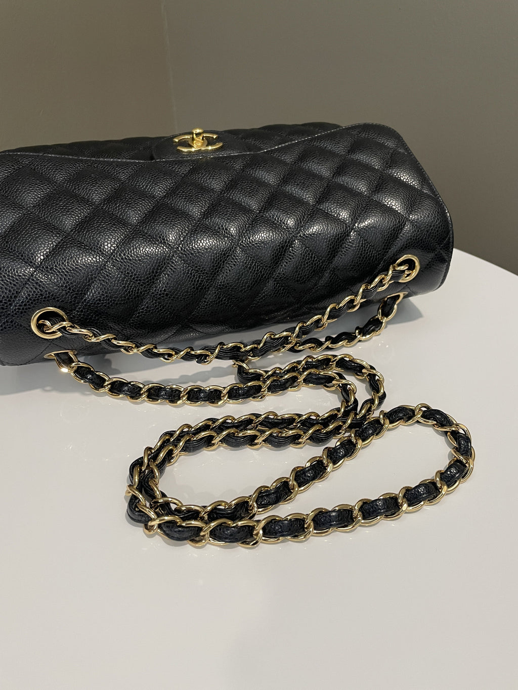 Chanel Classic Quilted Jumbo Double Flap Black Caviar