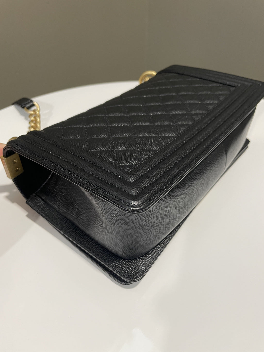 Chanel Quilted Boy Old Medium Black Caviar