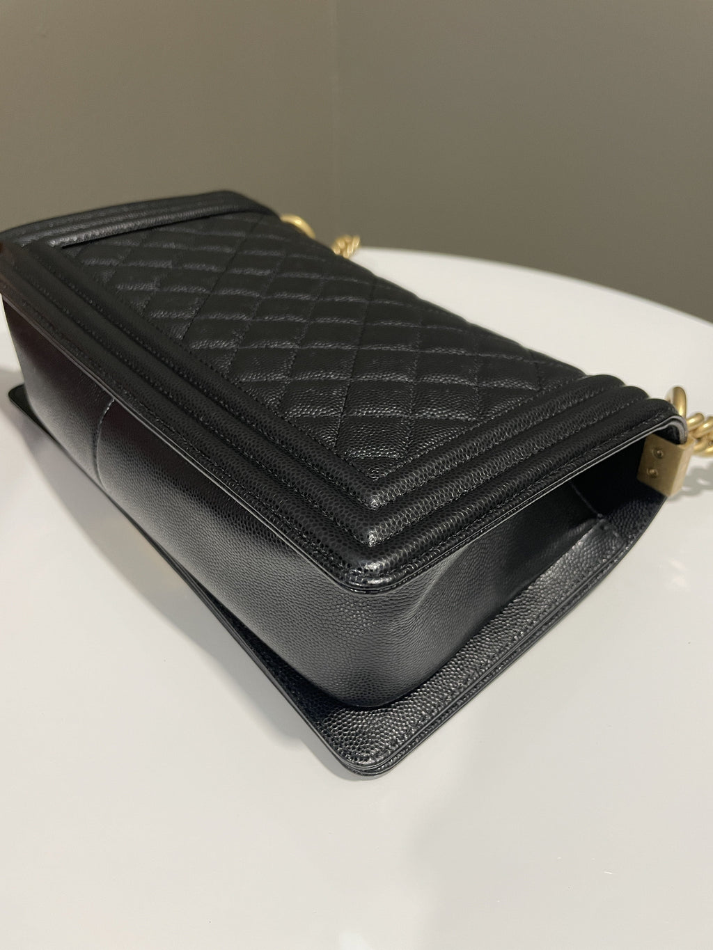 Chanel Quilted Boy Old Medium Black Caviar