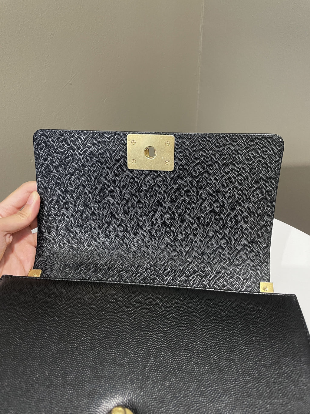 Chanel Quilted Boy Old Medium Black Caviar