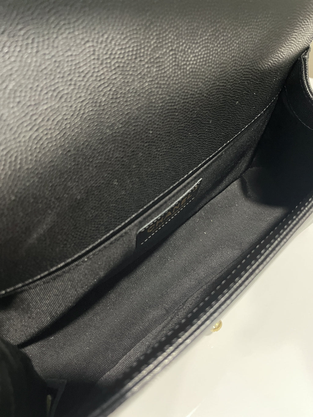 Chanel Quilted Boy Old Medium Black Caviar