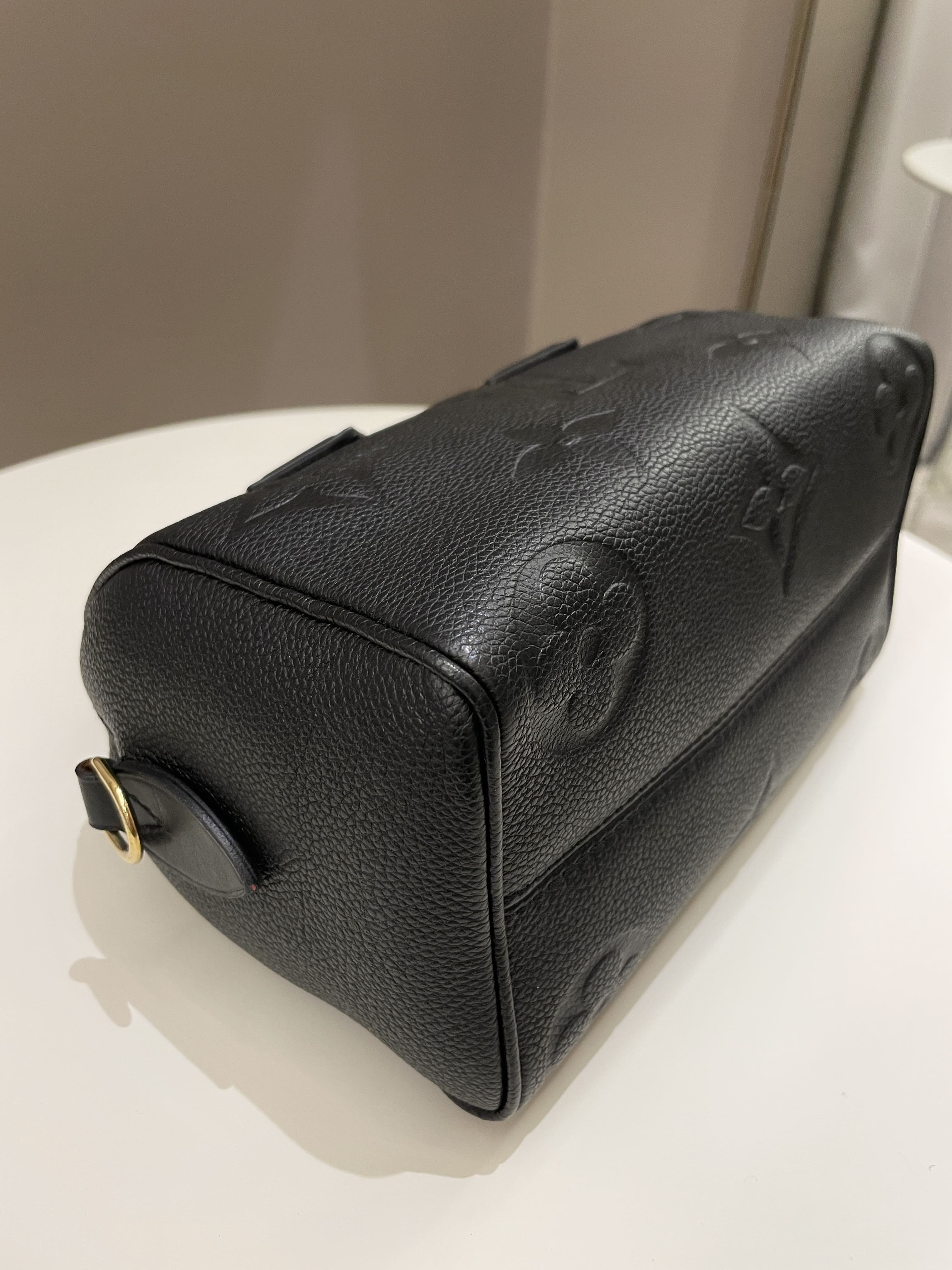 Louis Vuitton Speedy BandouliÃƒÆ’Ã‚Â¨re 20 Black Monogram Empreinte Leather