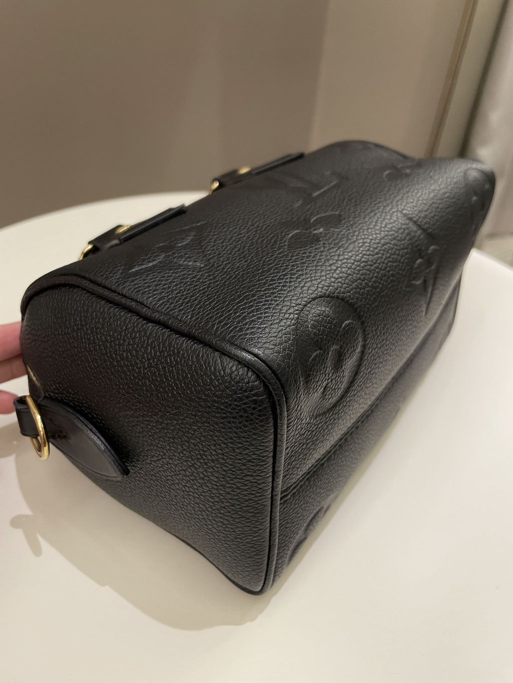 Louis Vuitton Speedy BandouliÃƒÆ’Ã‚Â¨re 20 Black Monogram Empreinte Leather