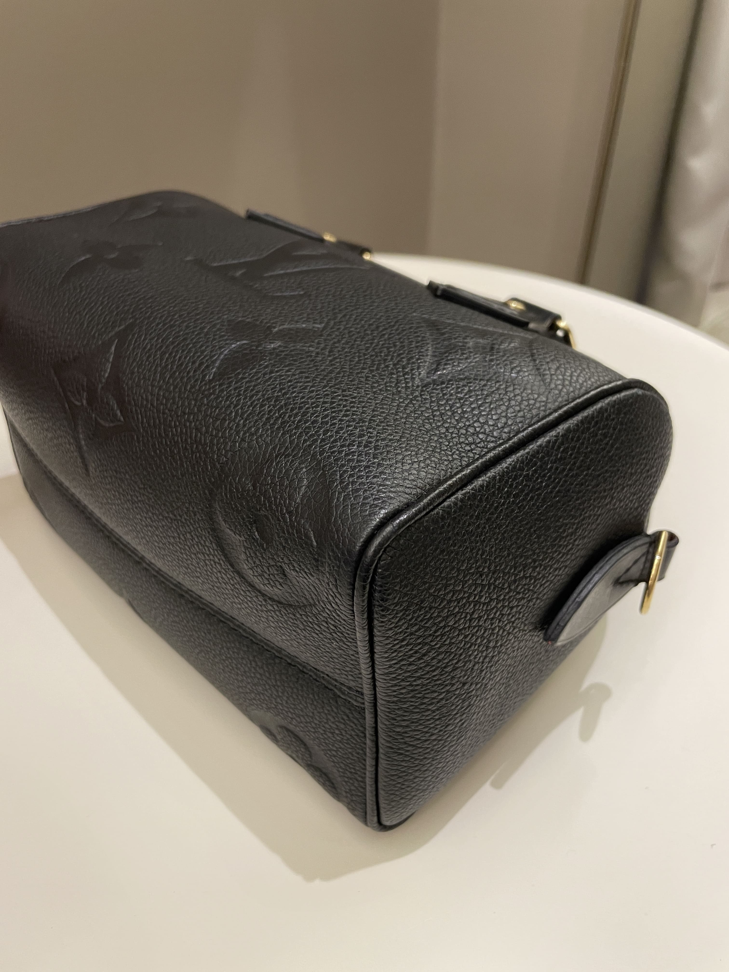 Louis Vuitton Speedy BandouliÃƒÆ’Ã‚Â¨re 20 Black Monogram Empreinte Leather