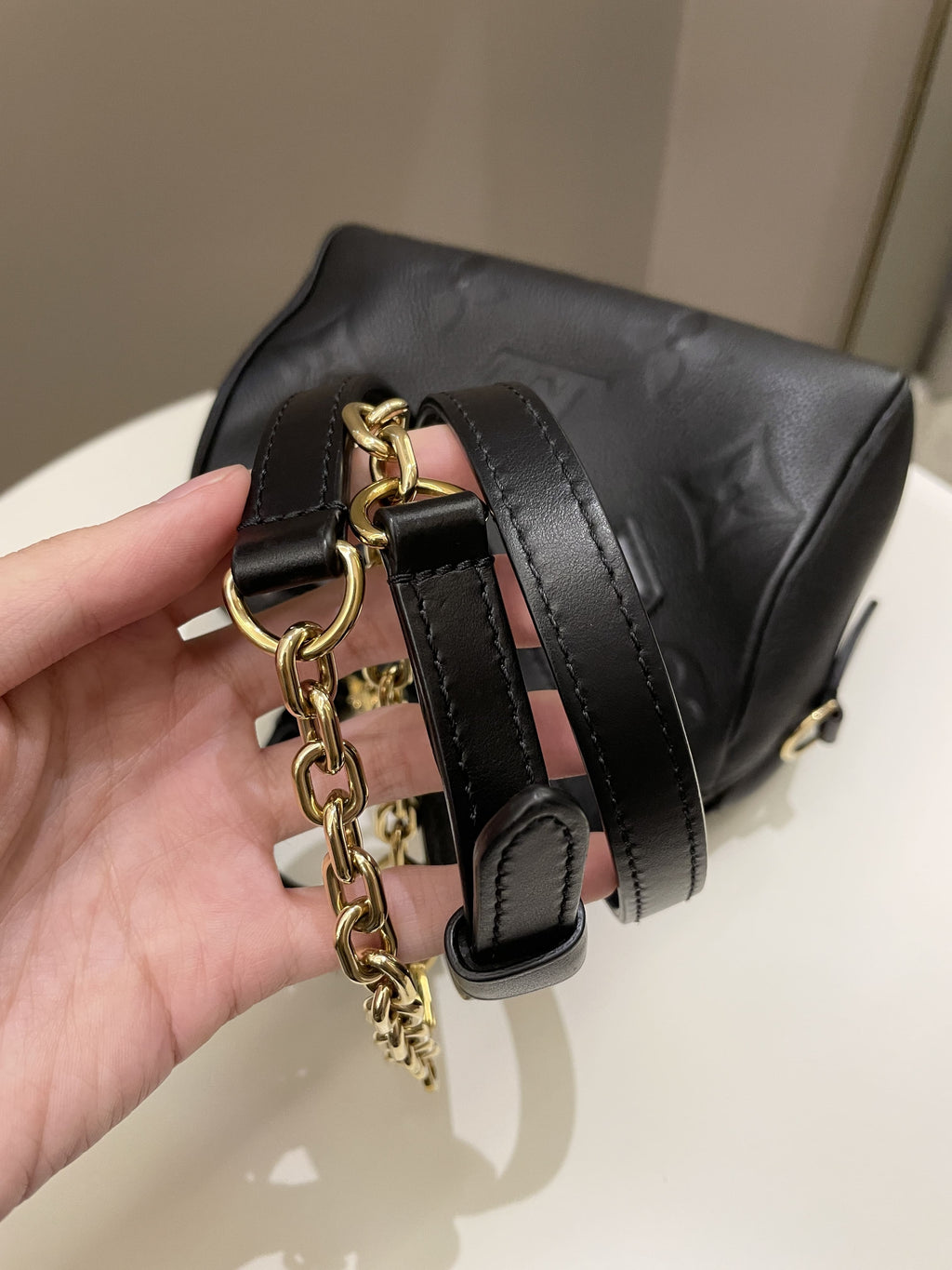Louis Vuitton Speedy BandouliÃƒÆ’Ã‚Â¨re 20 Black Monogram Empreinte Leather