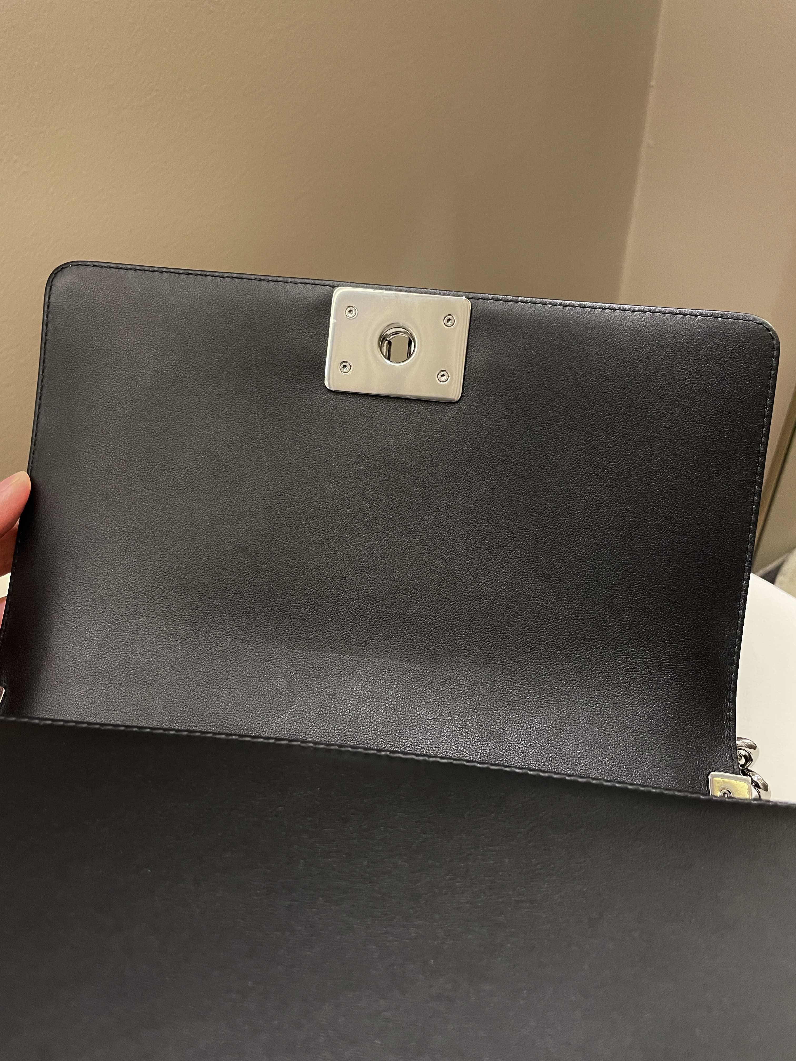 Chanel Quilted Boy Old Medium Black Calfskin
