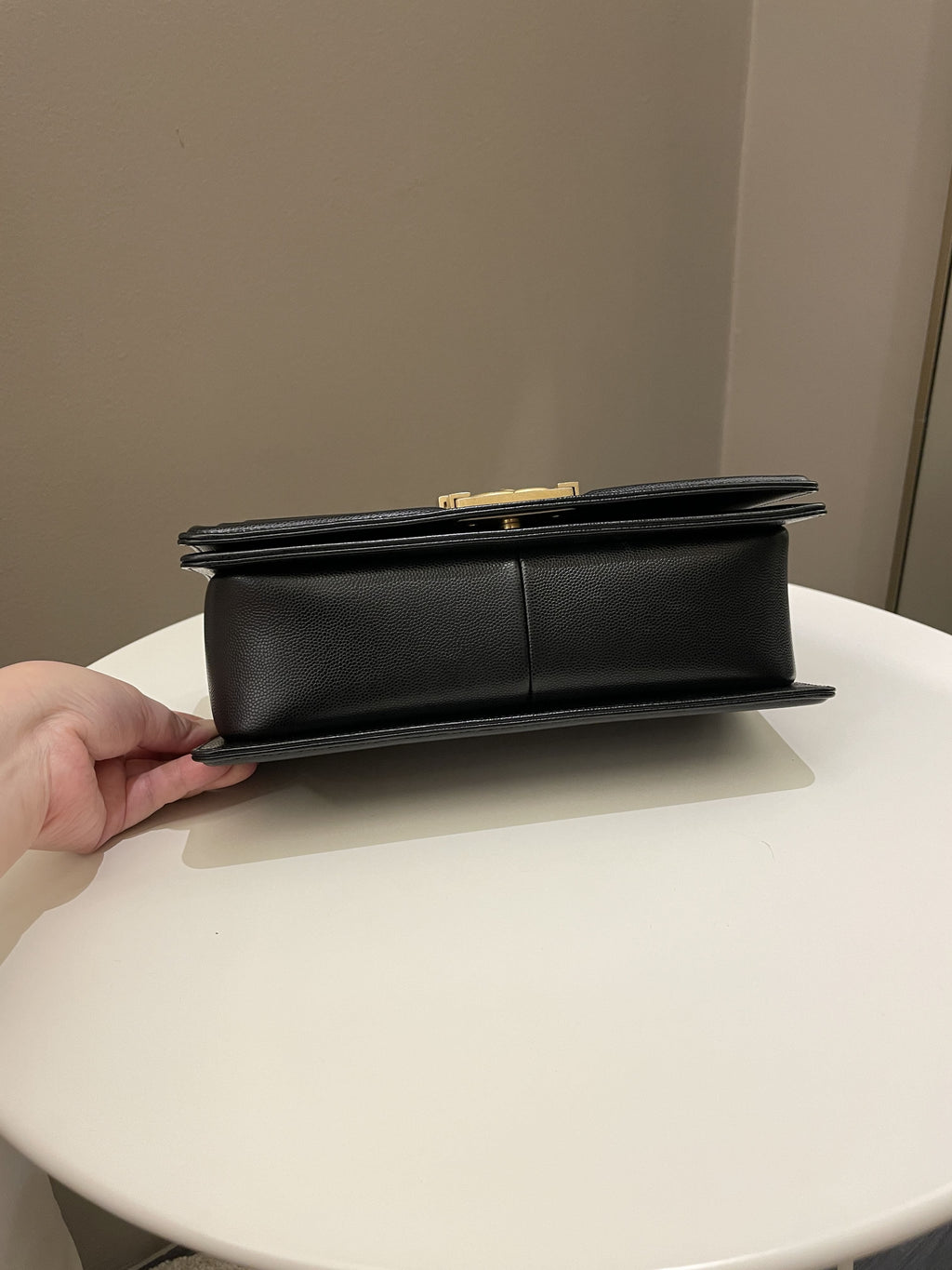 Chanel Quilted Boy Old Medium Black Caviar