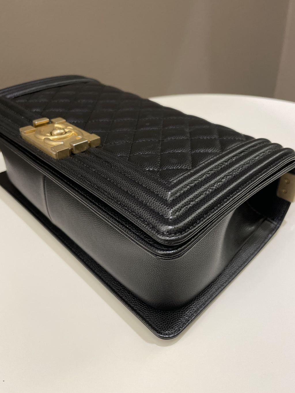 Chanel Quilted Boy Old Medium Black Caviar
